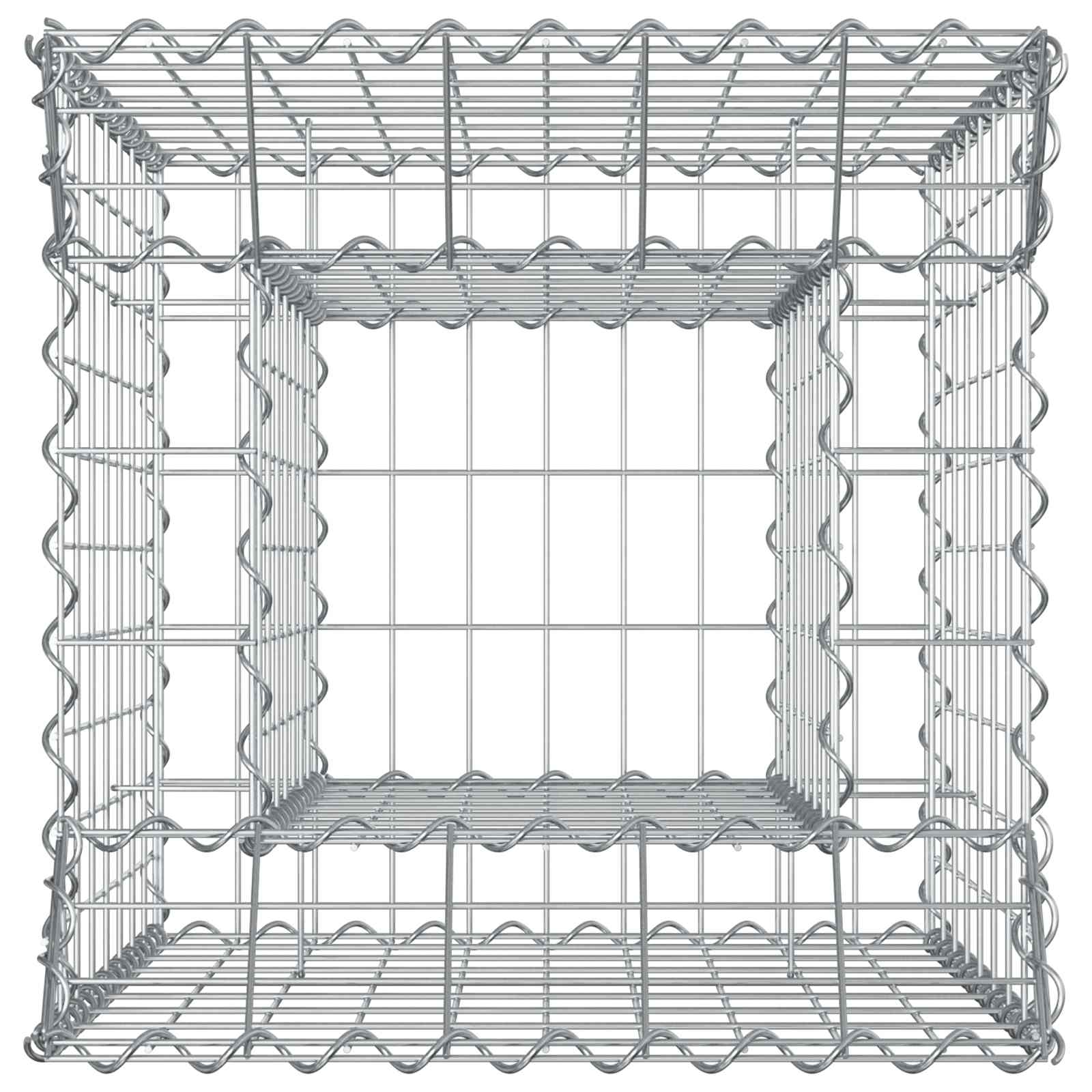Gabioninė pakelta lova Sidabro 50 x 50 x 80 cm Cinkuota plienas