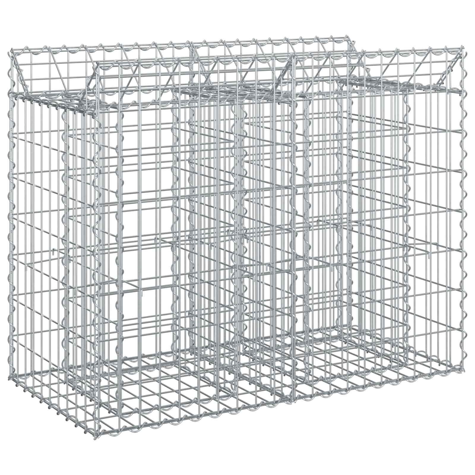 Raised Gabion Garden Bed Silver 100 x 50 x 80 cm
