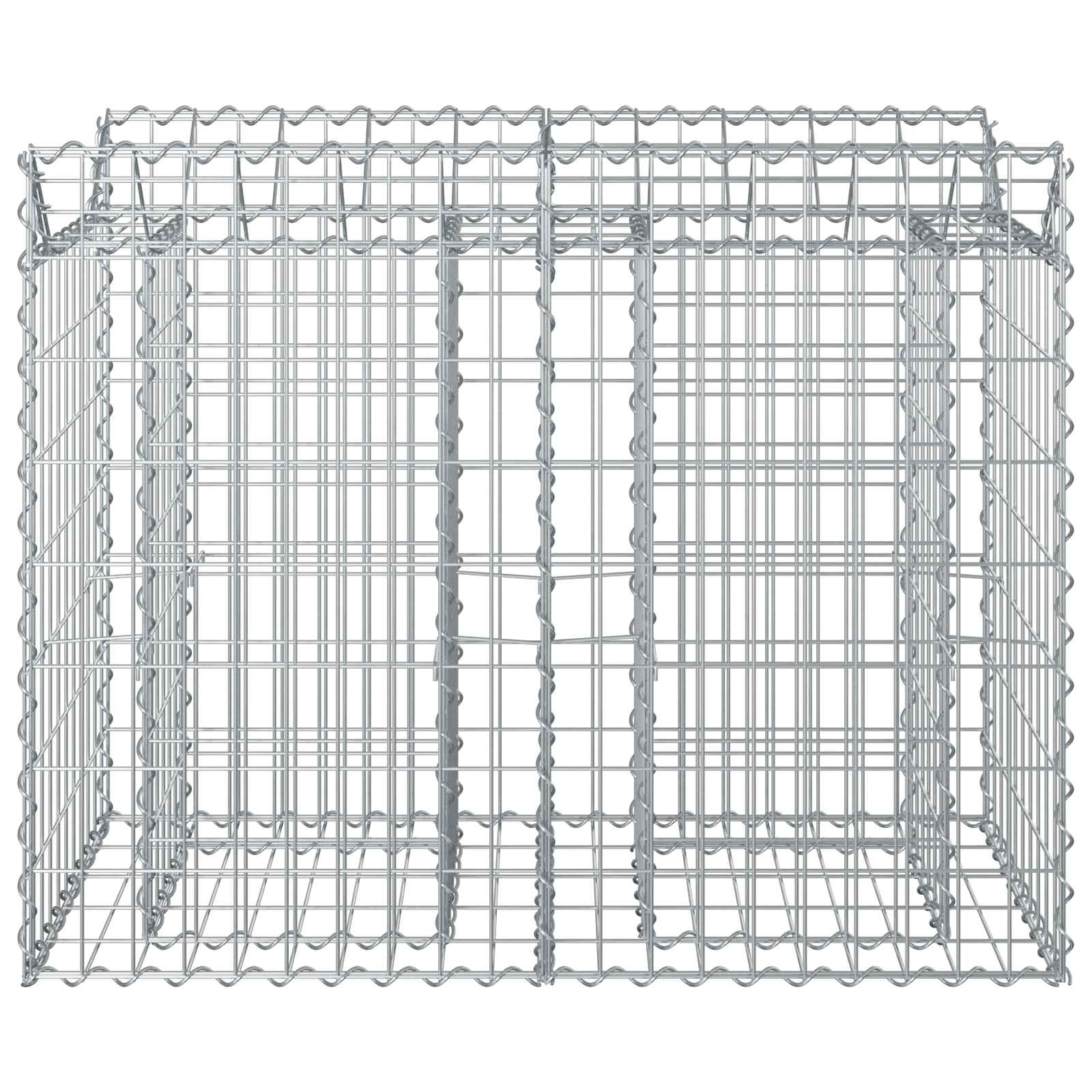 Raised Gabion Garden Bed Silver 100 x 50 x 80 cm