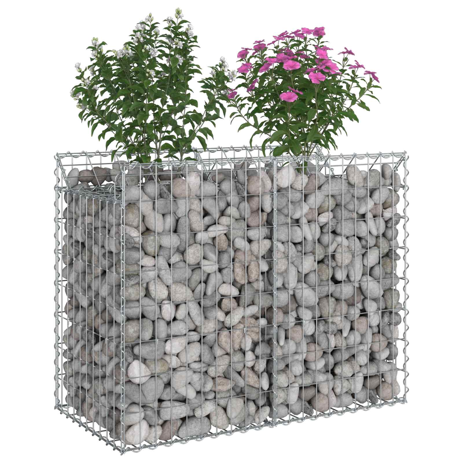 Raised Gabion Garden Bed Silver 100 x 50 x 80 cm