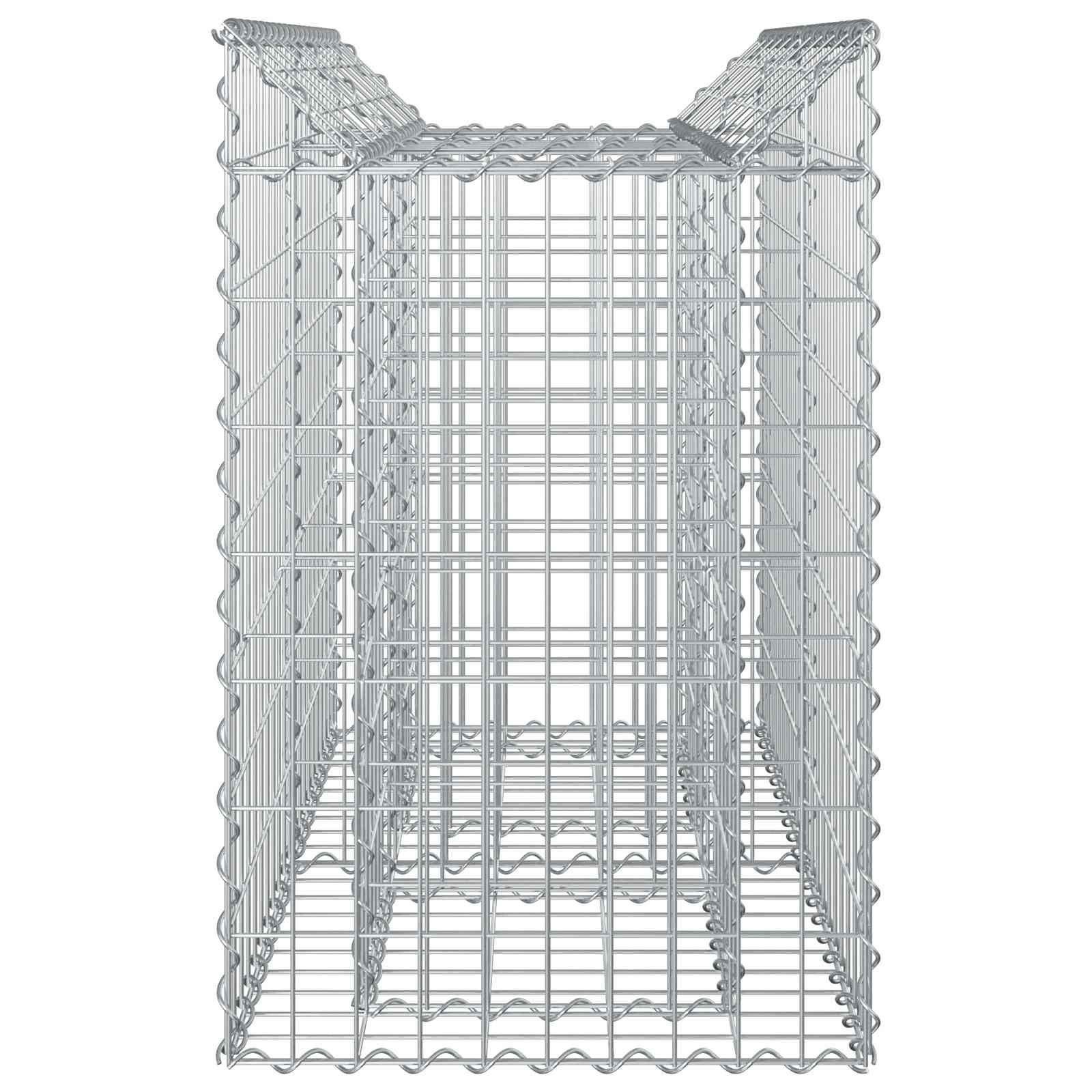 Raised Gabion Garden Bed Silver 100 x 50 x 80 cm
