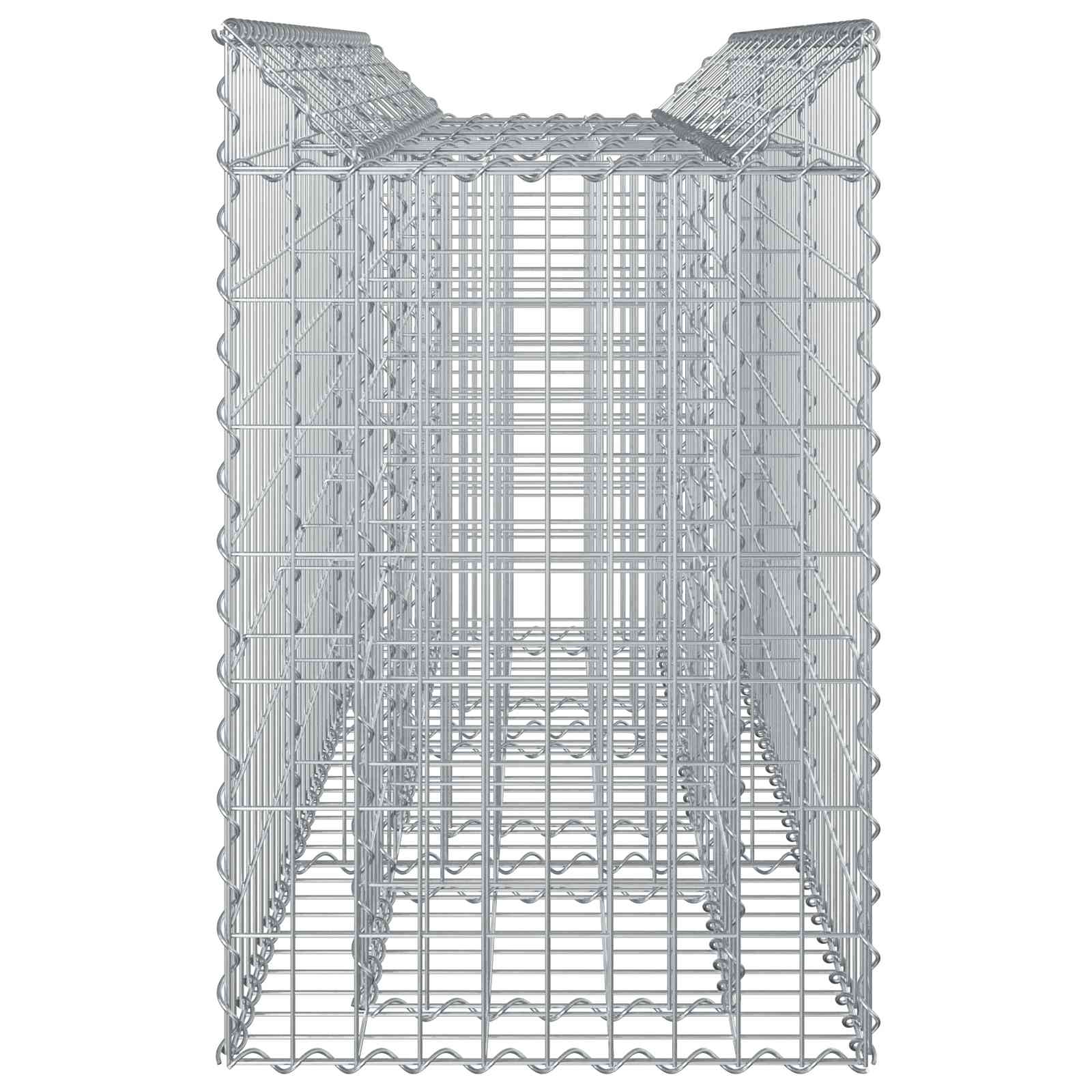 Gabioninė pakelta lova Sidabro 150 x 50 x 80 cm