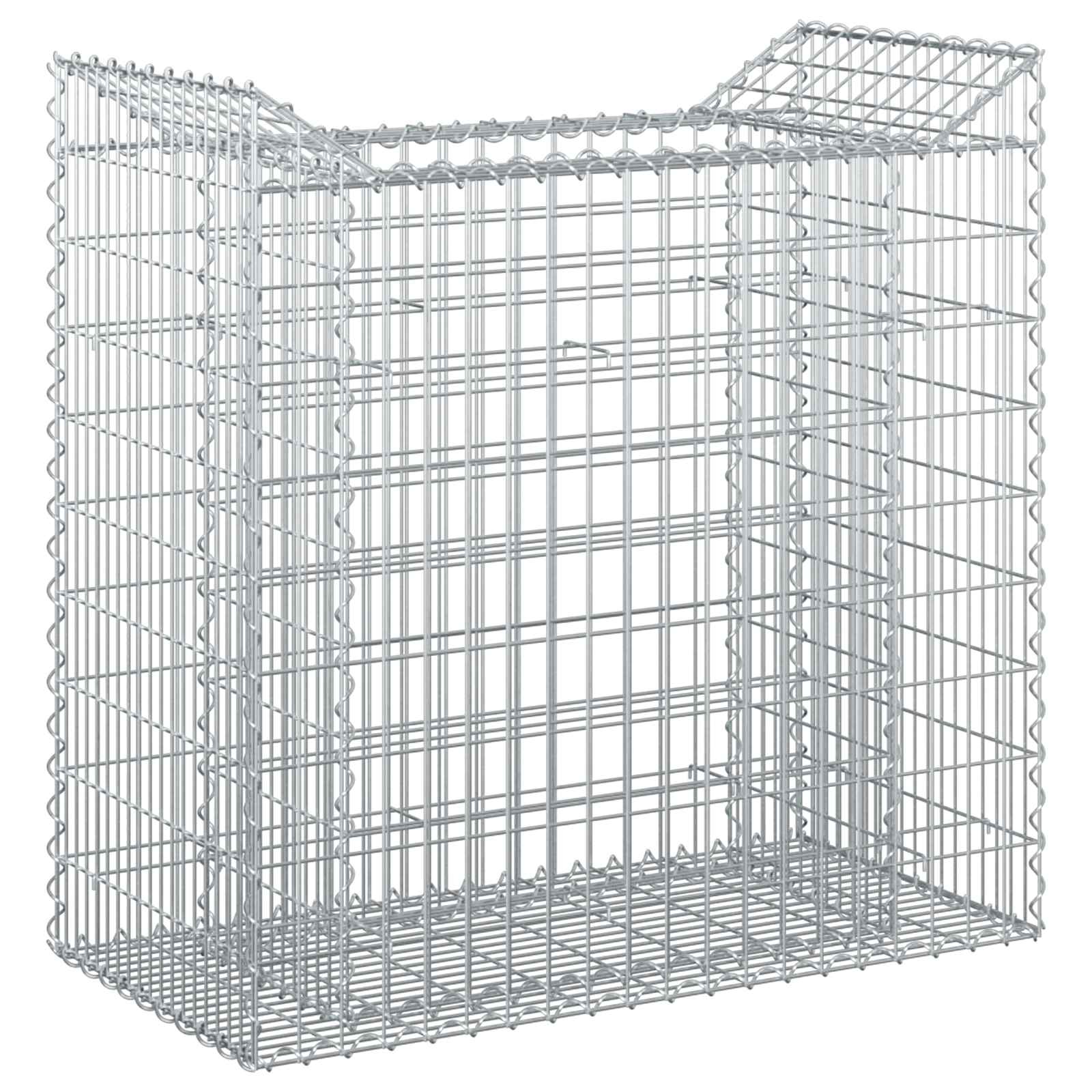 Raised Gabion Bed Silver 50 x 100 x 100 cm
