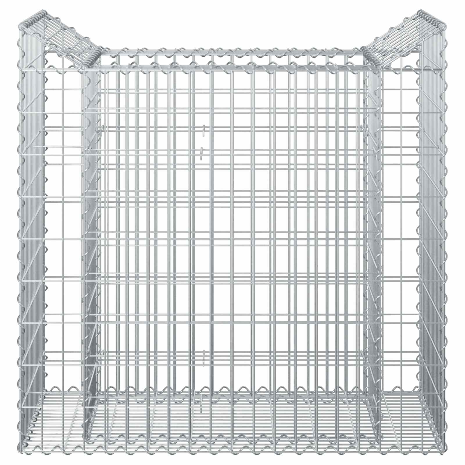 Raised Gabion Bed Silver 50 x 100 x 100 cm