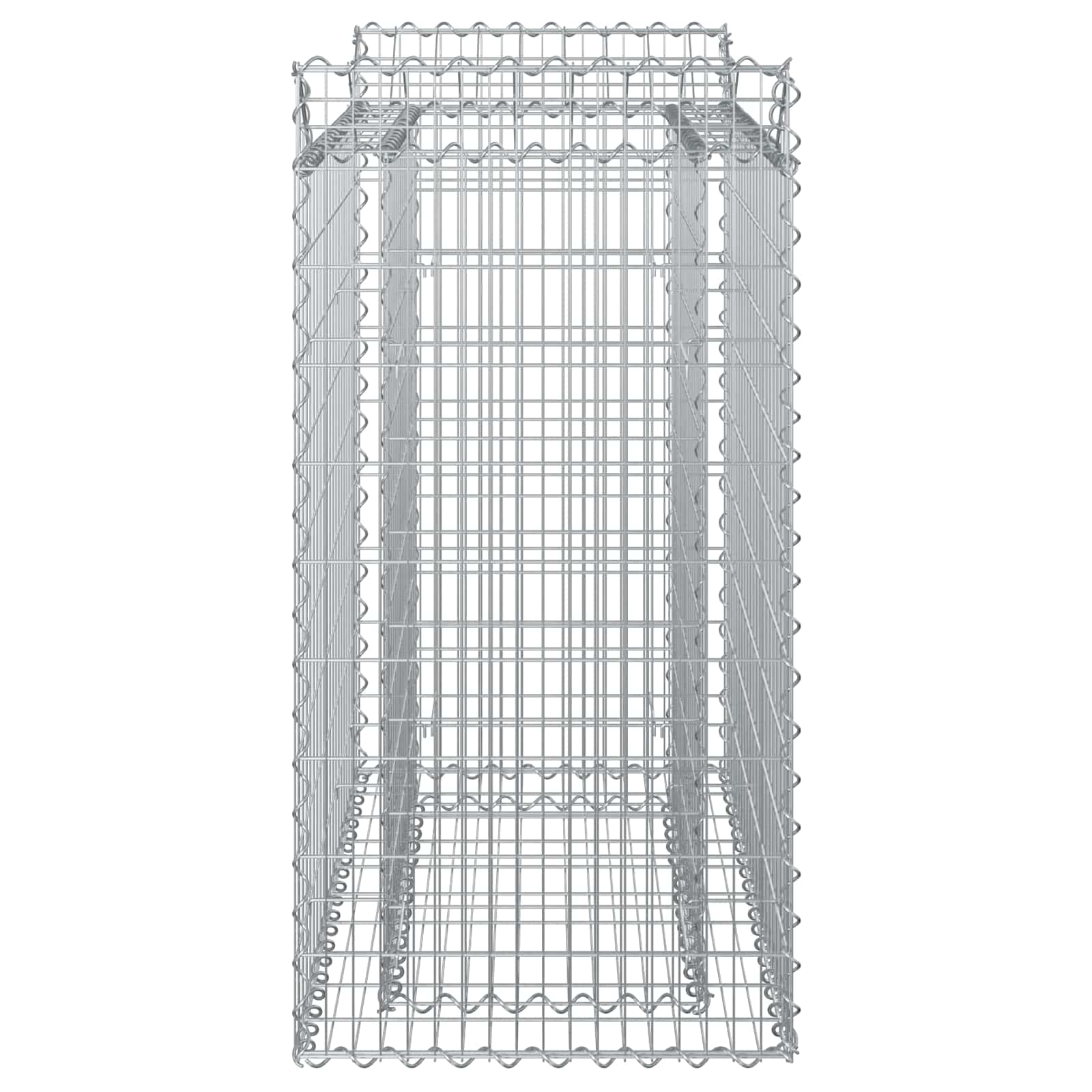Raised Gabion Bed Silver 50 x 100 x 100 cm