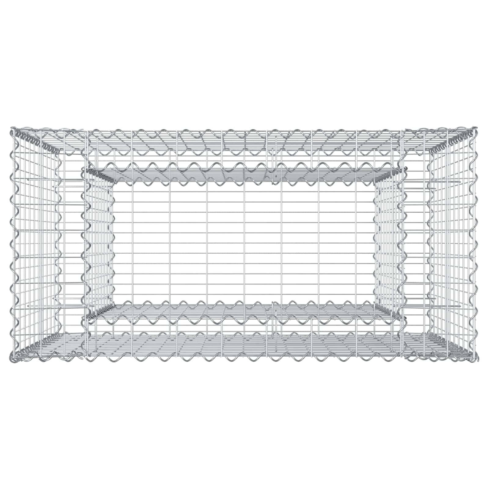 Raised Gabion Bed Silver 50 x 100 x 100 cm