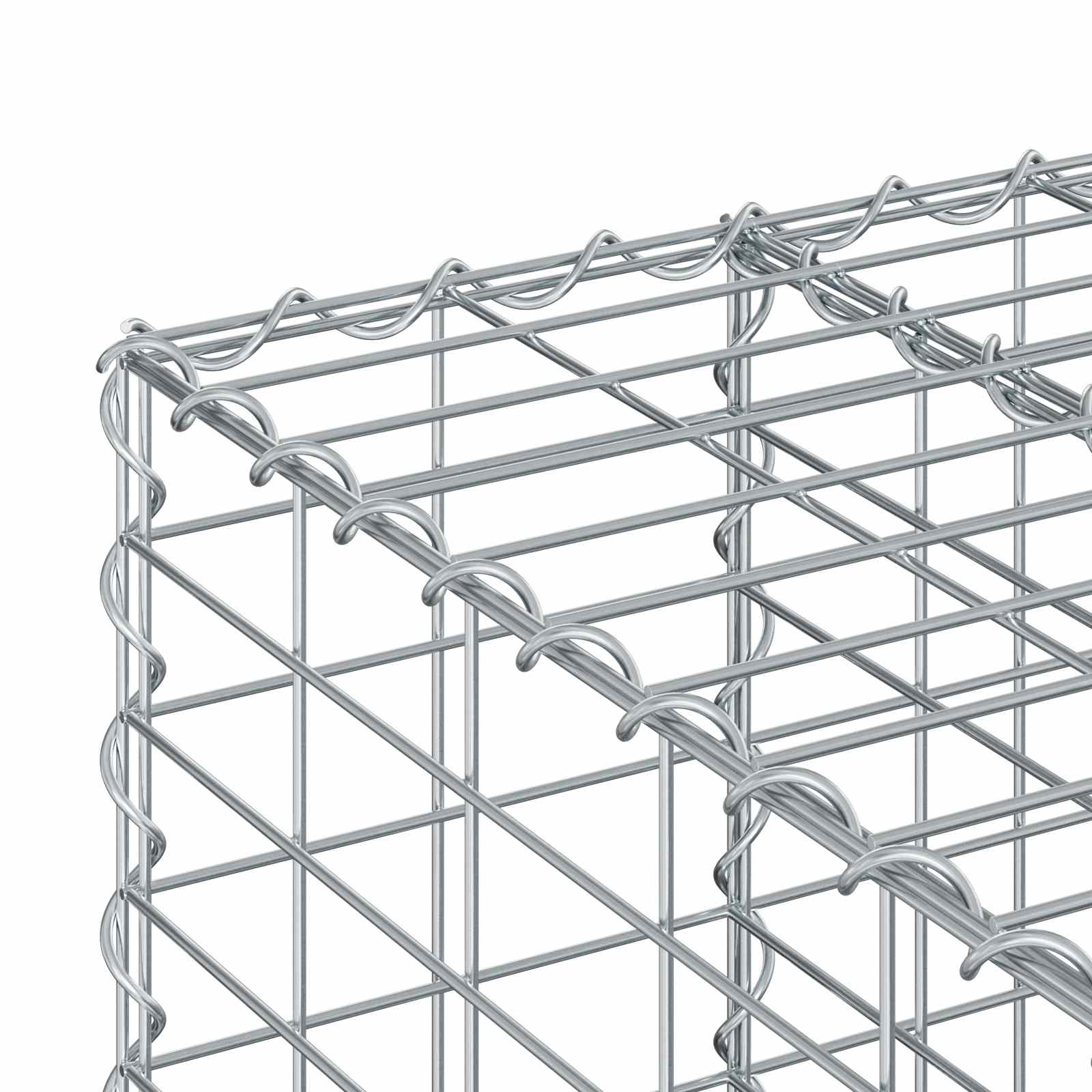 Gabion Raised Bed Silver 60 x 60 x 55 cm Galvanised Steel