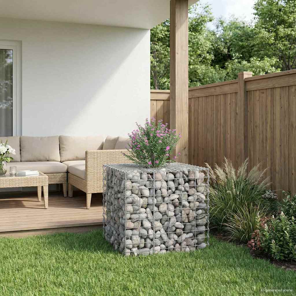 Gabion Raised Bed Silver 60 x 60 x 55 cm Galvanised Steel
