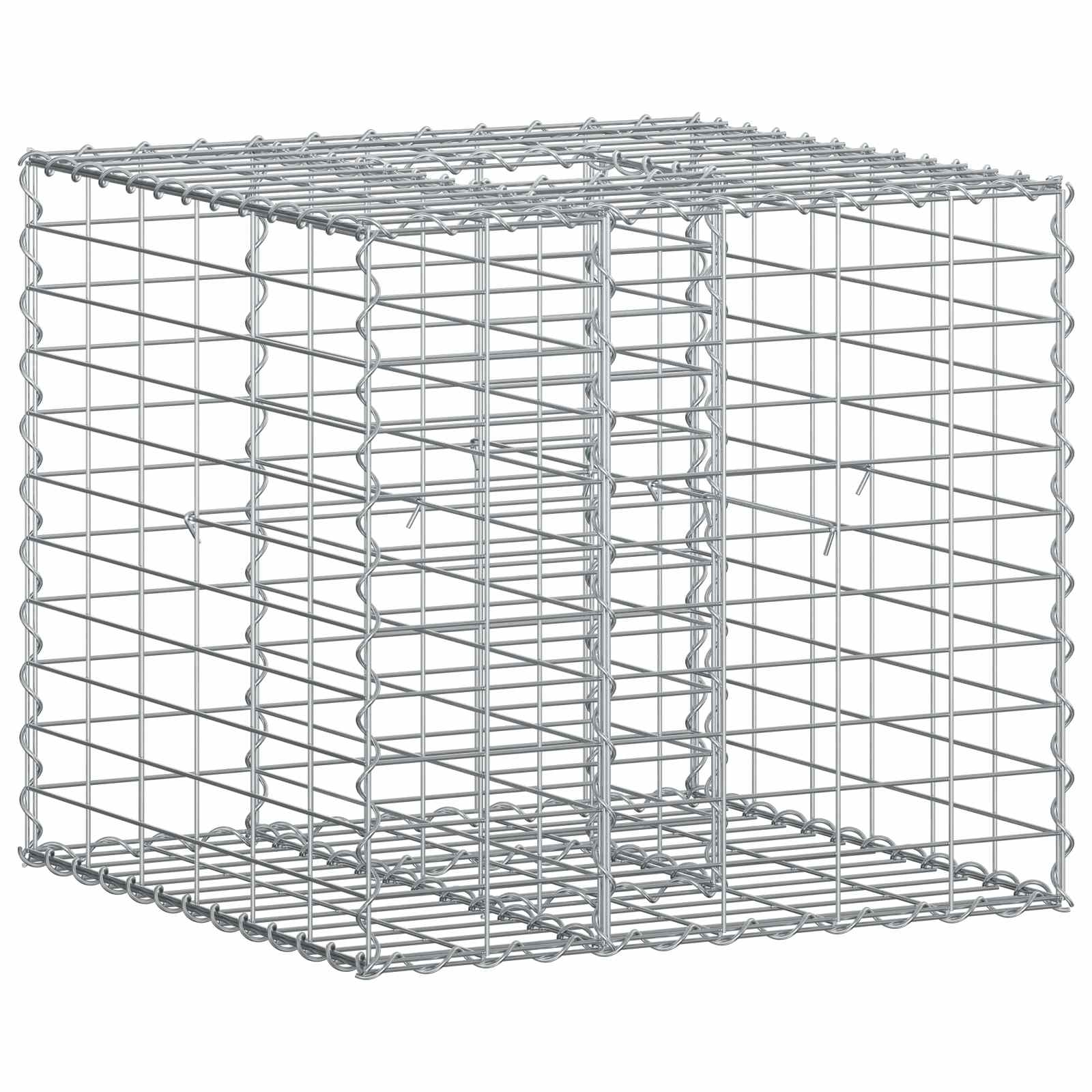 Gabion Raised Bed Silver 60 x 60 x 55 cm Galvanised Steel