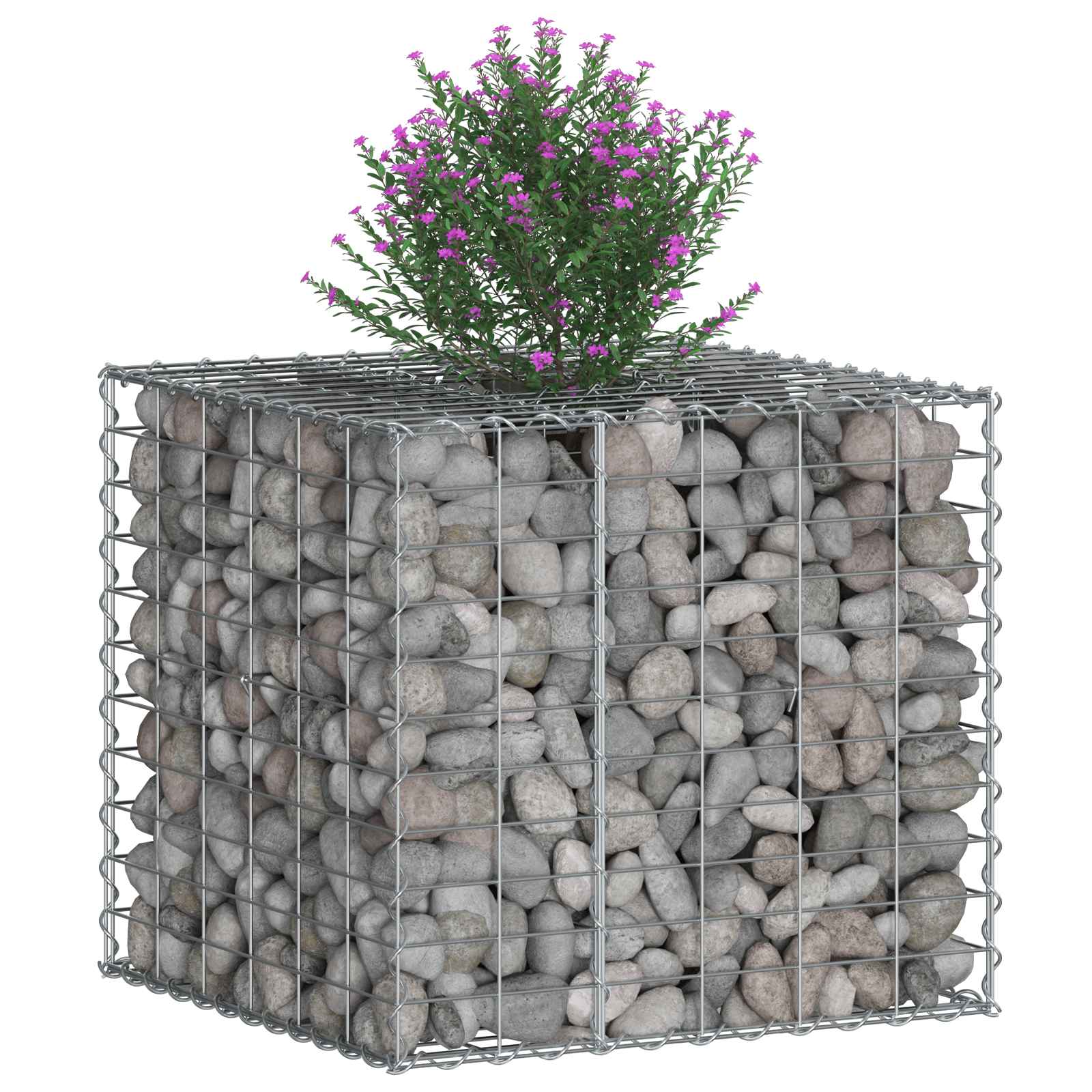Gabion Raised Bed Silver 60 x 60 x 55 cm Galvanised Steel