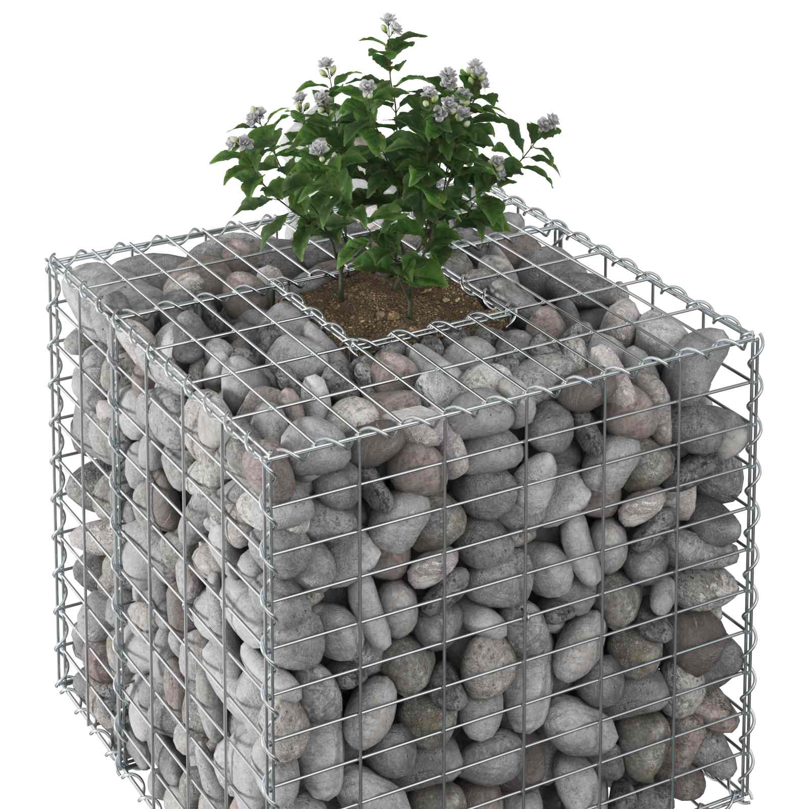 Gabion Raised Bed Silver 60 x 60 x 55 cm Galvanised Steel
