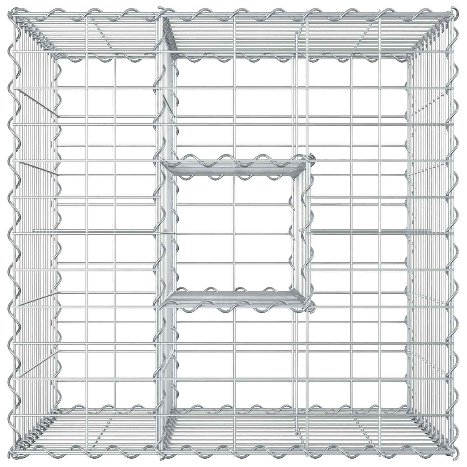 Gabion Raised Bed Silver 60 x 60 x 55 cm Galvanised Steel
