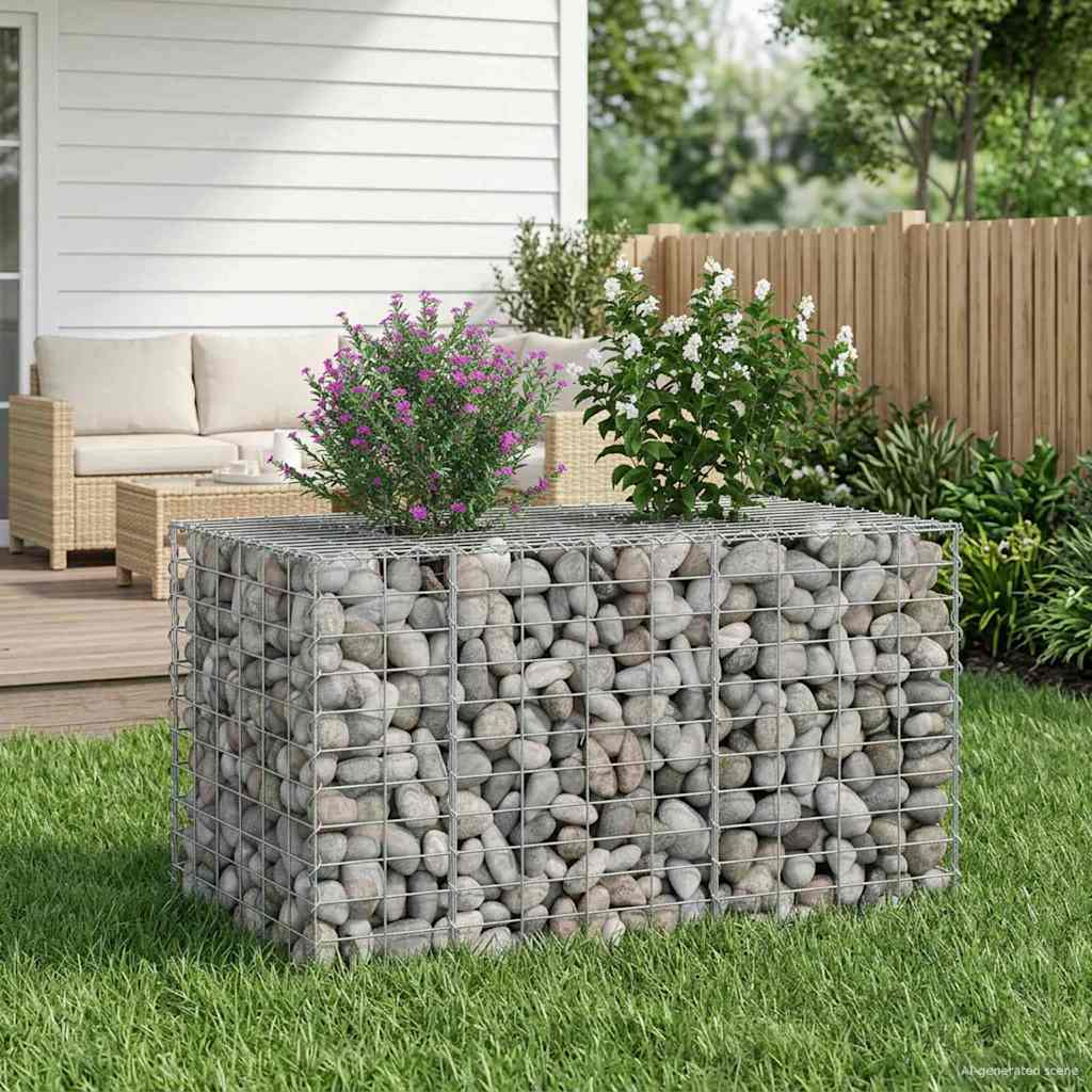 Gabion Raised Bed Silver 100 x 60 x 55 cm