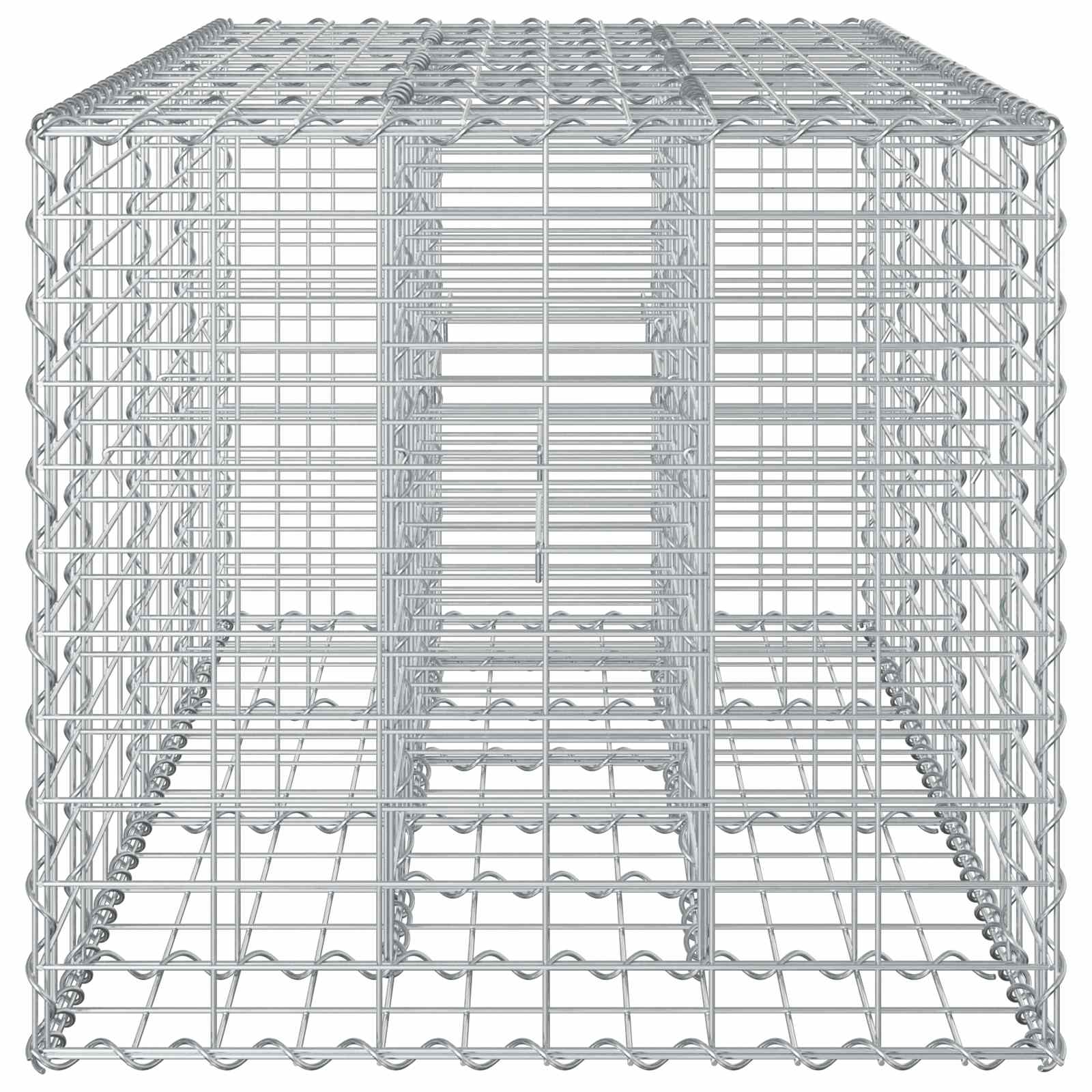 Gabioninė pakelta lova Sidabro 140 x 60 x 55 cm