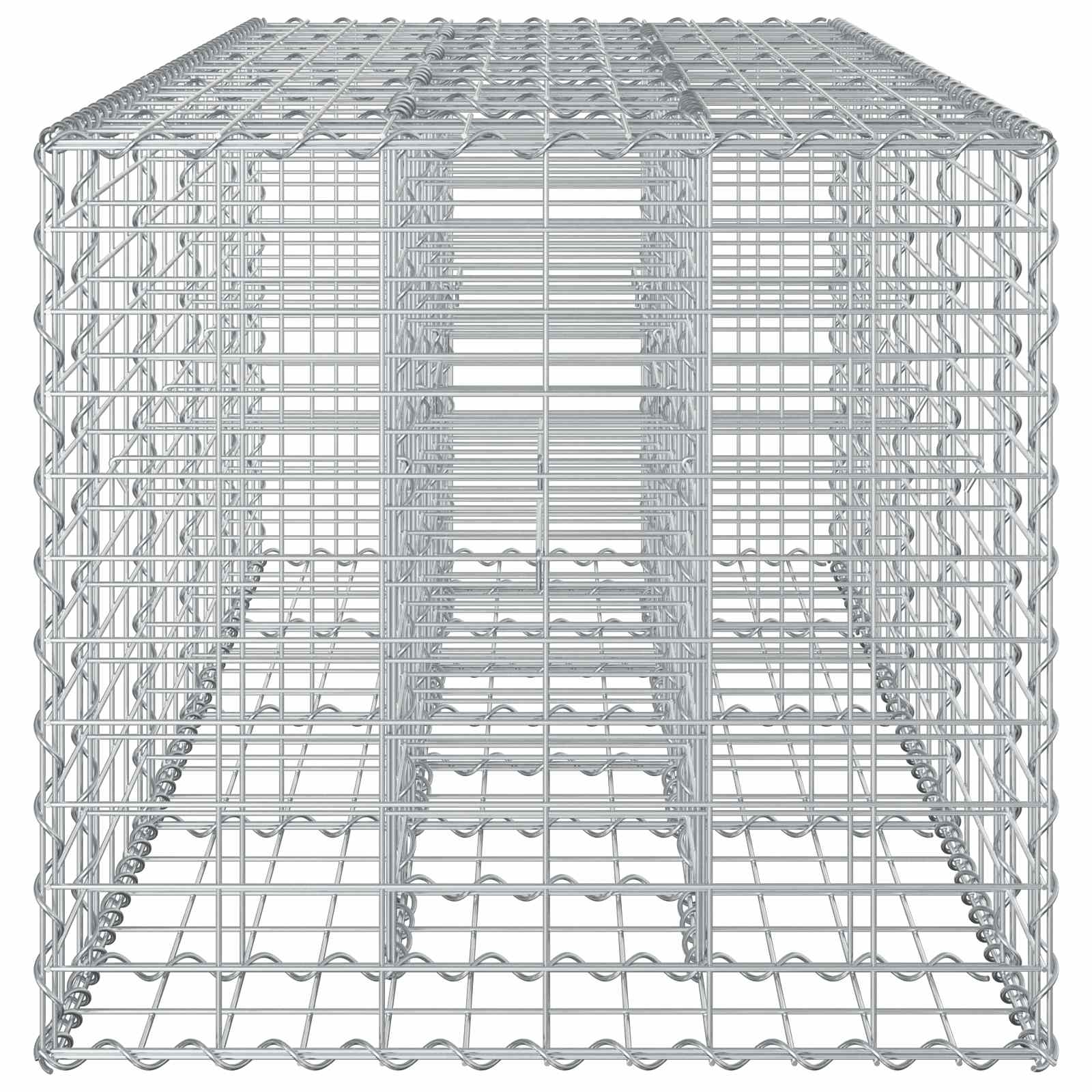 Gabioninė pakelta lova Sidabro 180 x 60 x 55 cm