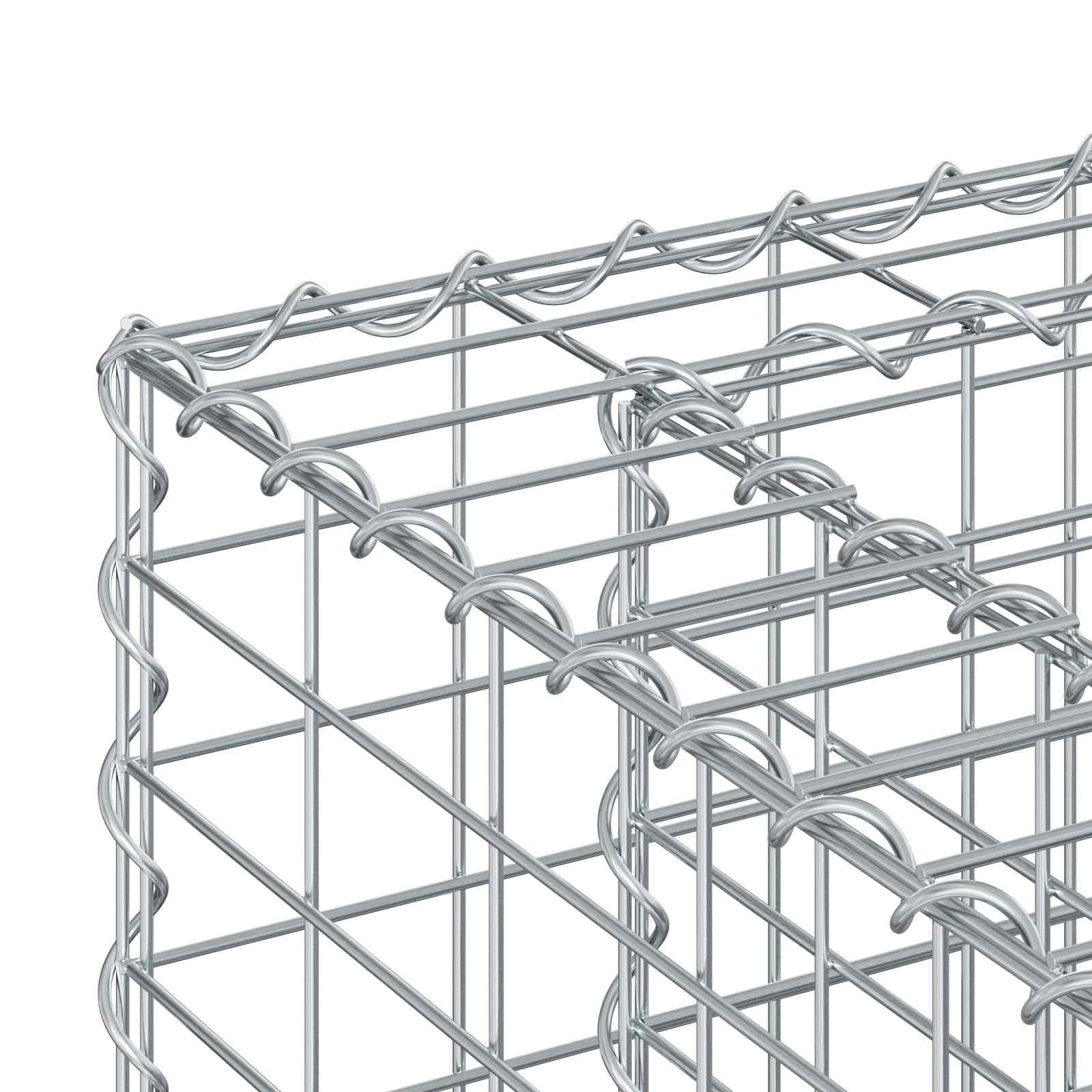 Gabion Raised Bed Silver 50 x 50 x 80 cm Galvanised Steel