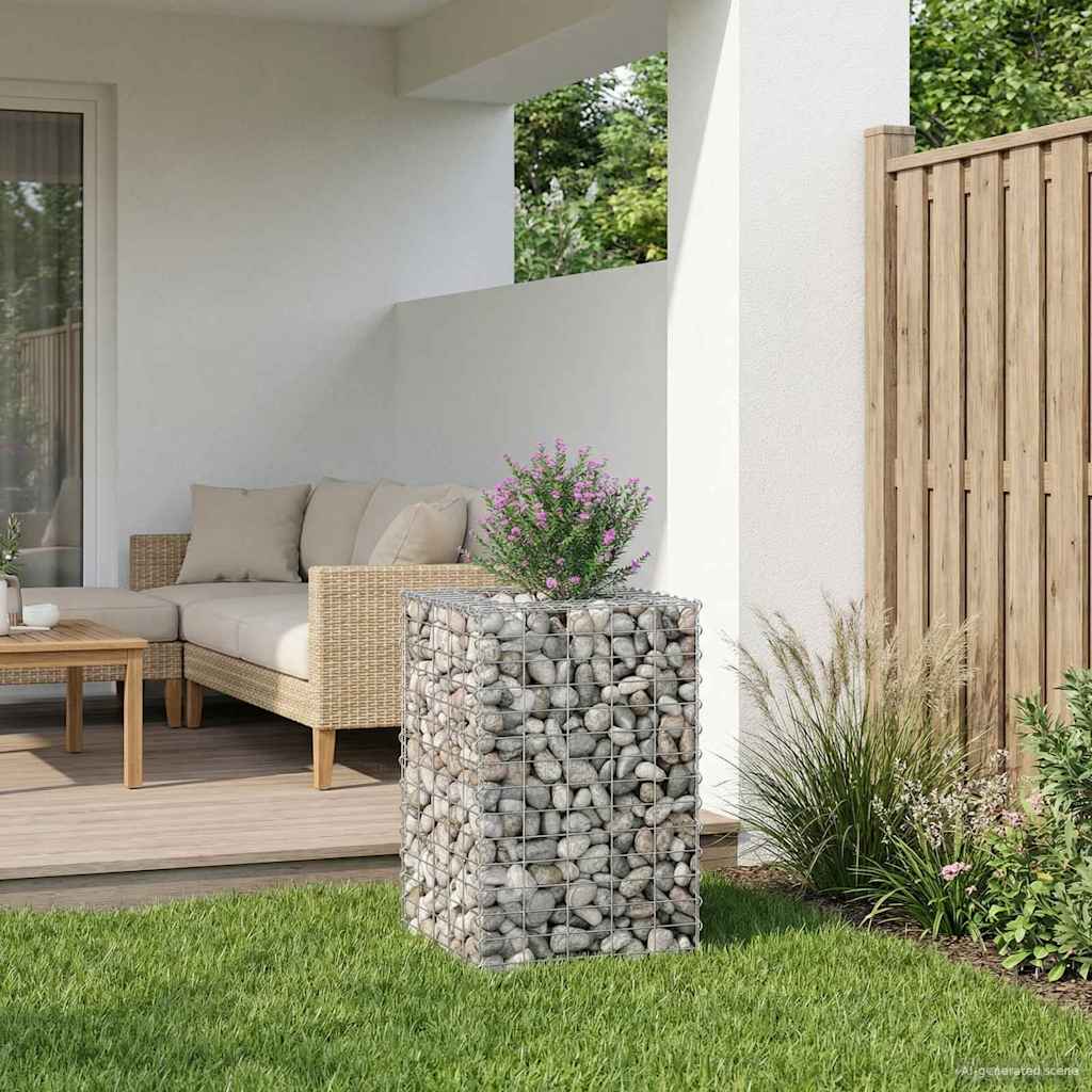 Gabion Raised Bed Silver 50 x 50 x 80 cm Galvanised Steel