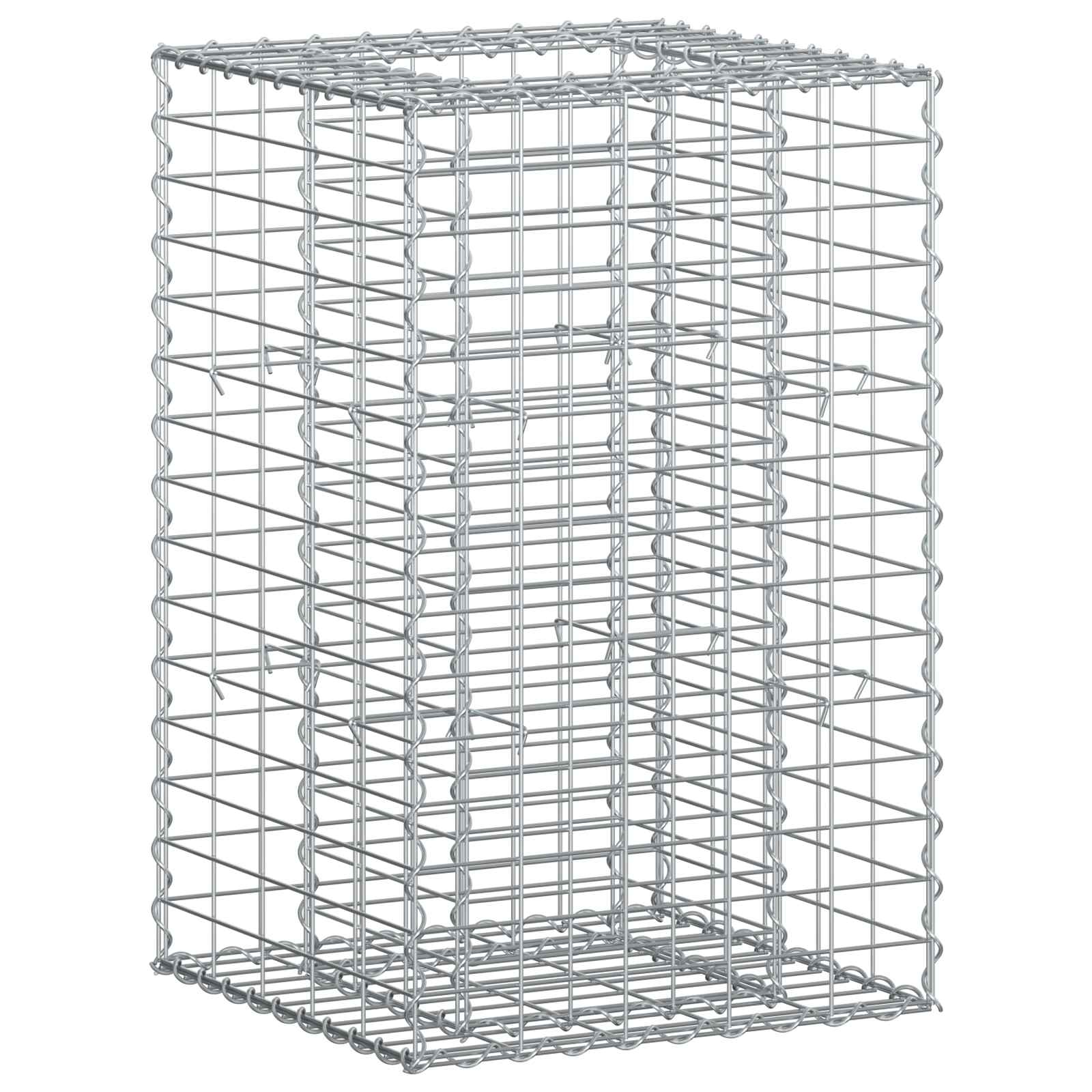 Gabion Raised Bed Silver 50 x 50 x 80 cm Galvanised Steel