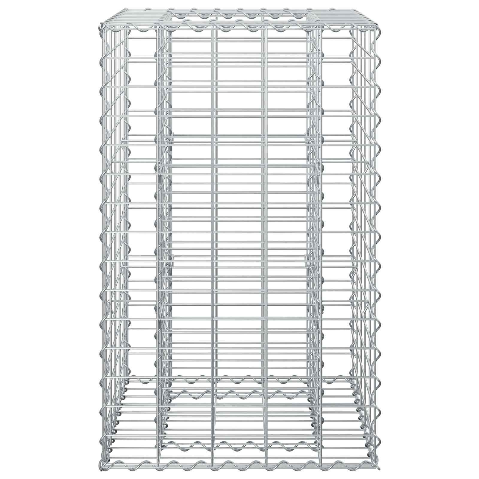 Gabion Raised Bed Silver 50 x 50 x 80 cm Galvanised Steel