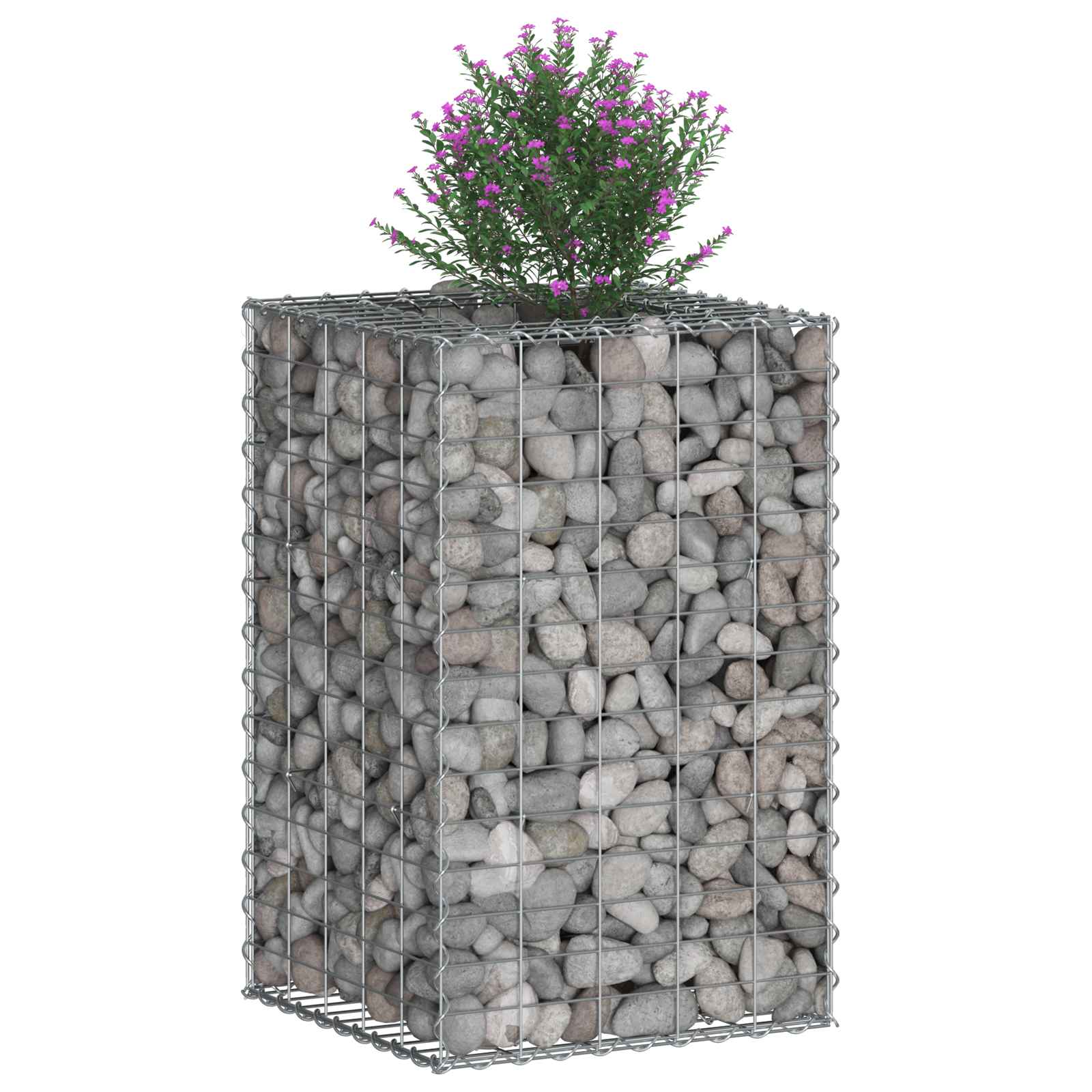 Gabion Raised Bed Silver 50 x 50 x 80 cm Galvanised Steel