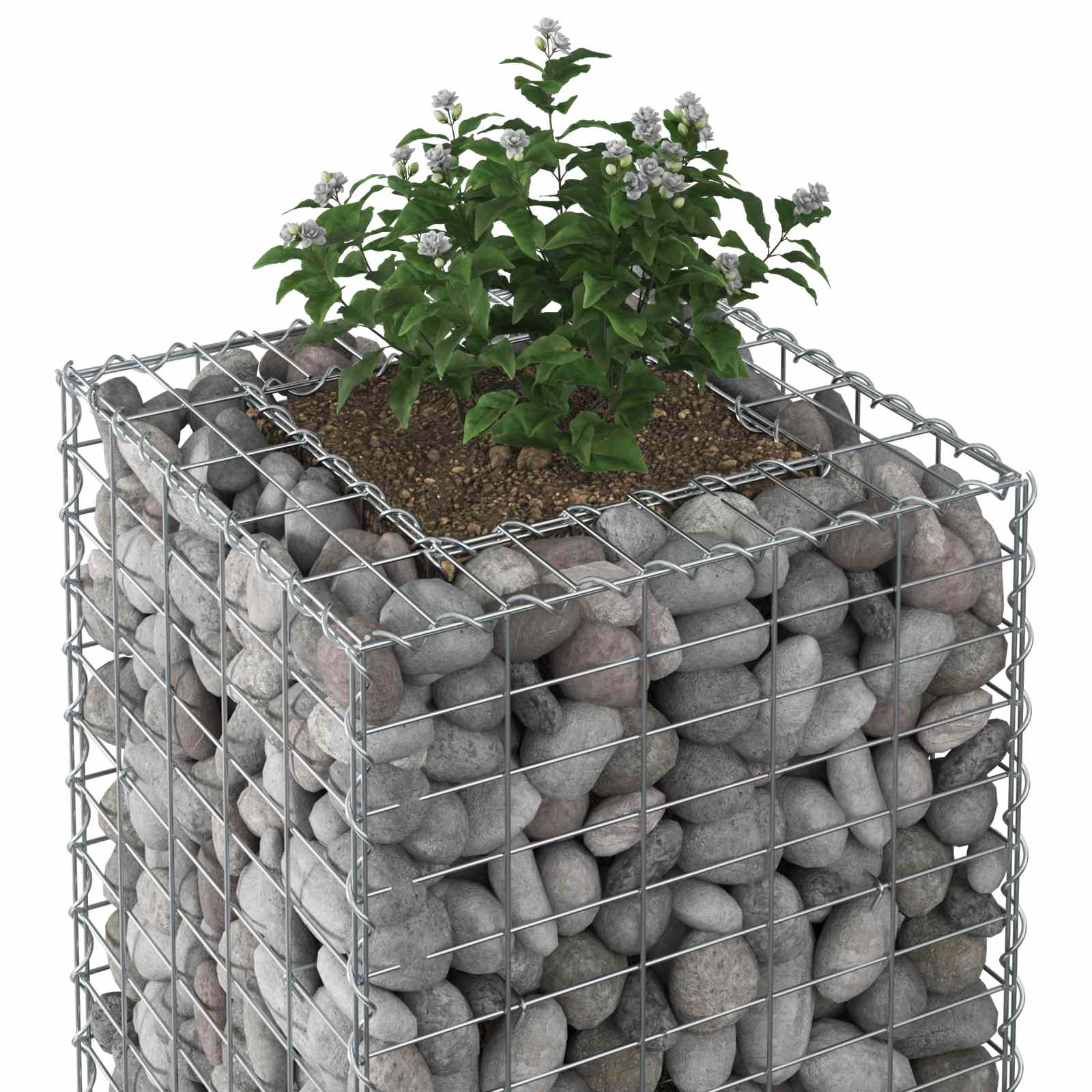 Gabion Raised Bed Silver 50 x 50 x 80 cm Galvanised Steel