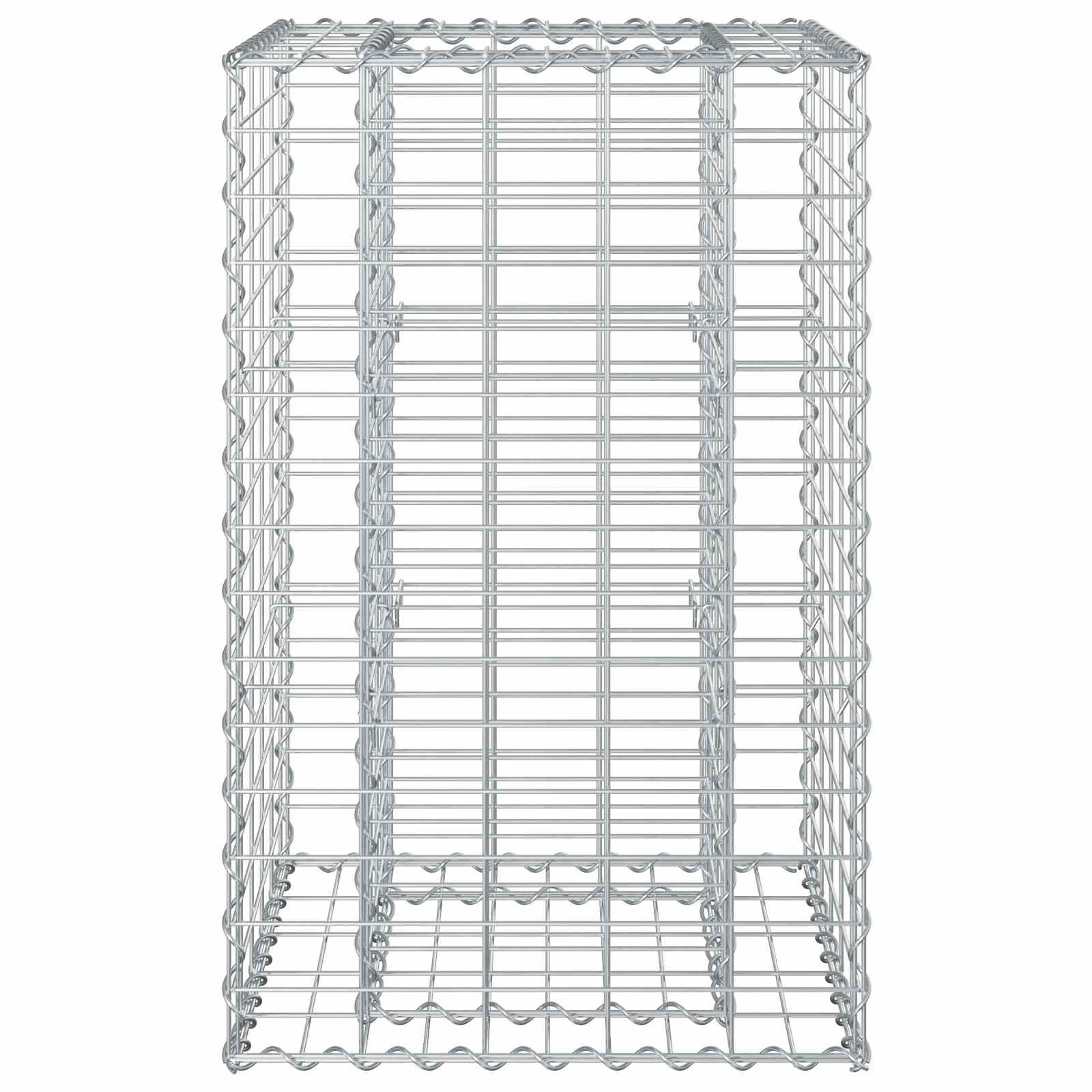 Gabion Raised Bed Silver 50 x 50 x 80 cm Galvanised Steel
