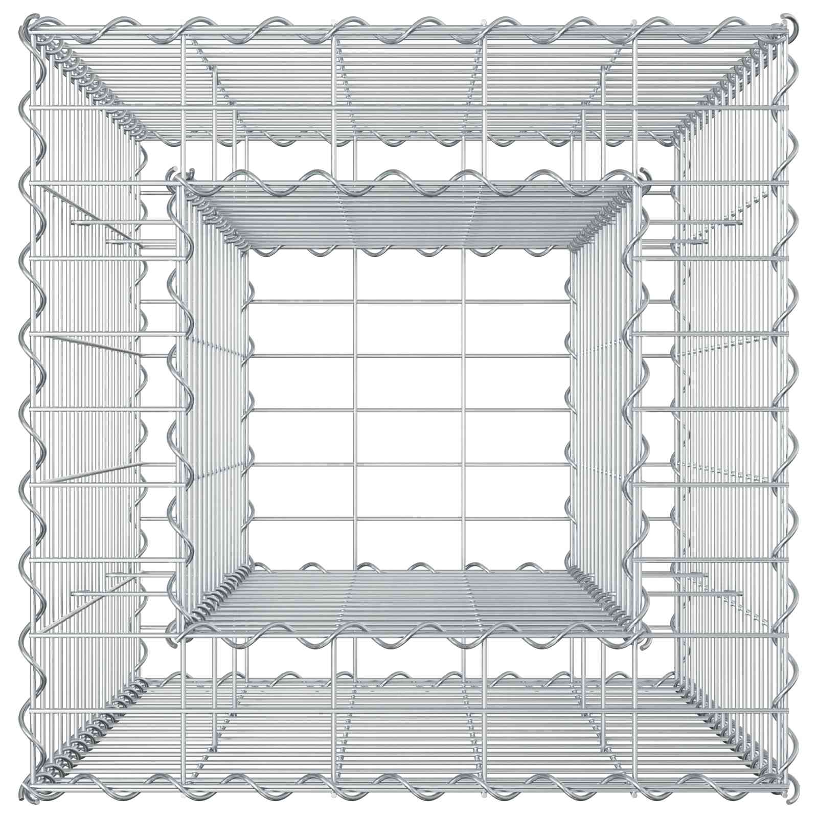 Gabion Raised Bed Silver 50 x 50 x 80 cm Galvanised Steel