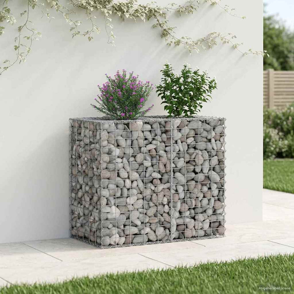Gabion Raised Bed Silver 90 x 50 x 80 cm Galvanised Steel