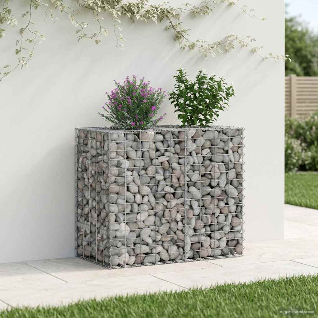 Gabioninė pakelta lova Sidabro 90 x 50 x 80 cm Cinkuota plienas