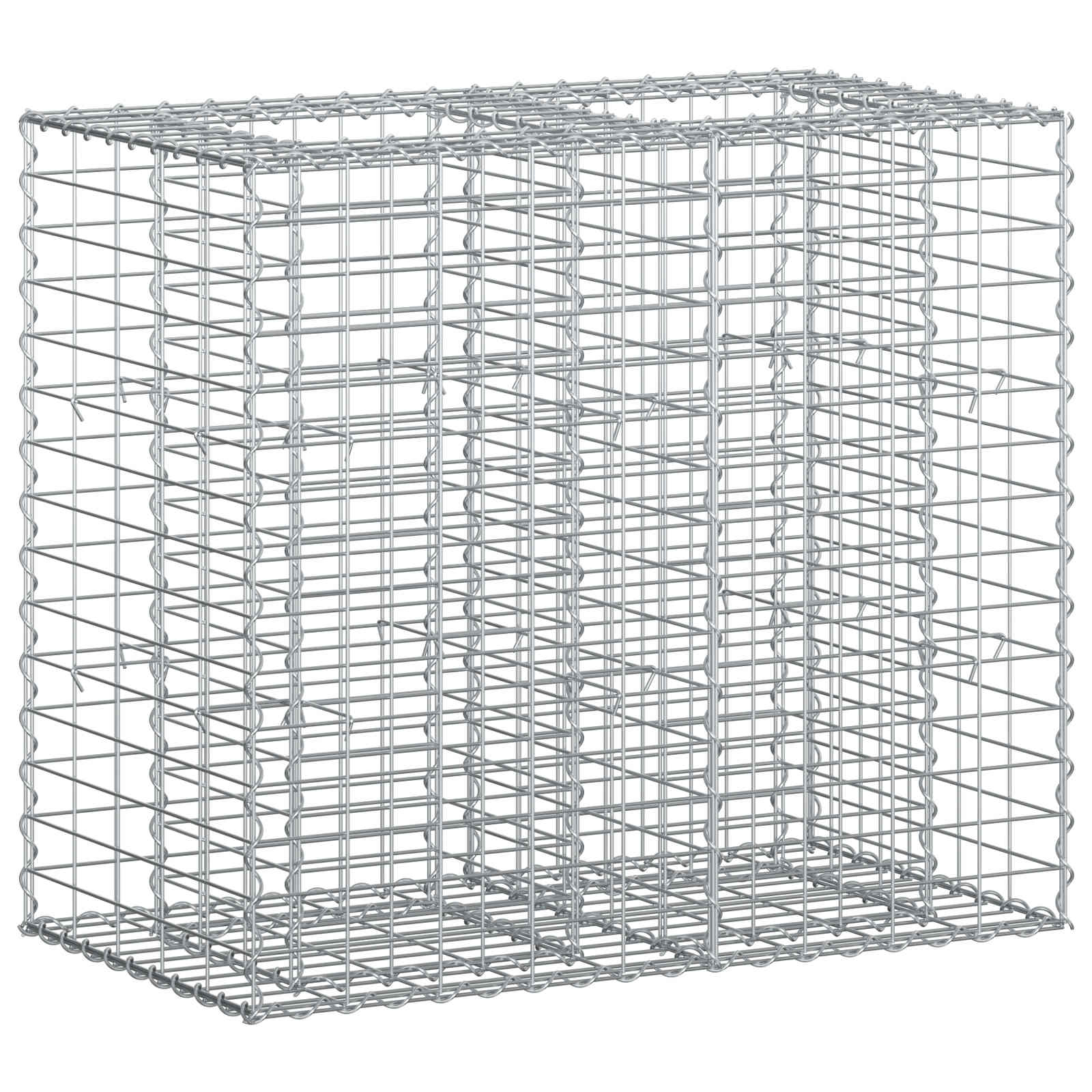 Gabioninė pakelta lova Sidabro 90 x 50 x 80 cm Cinkuota plienas