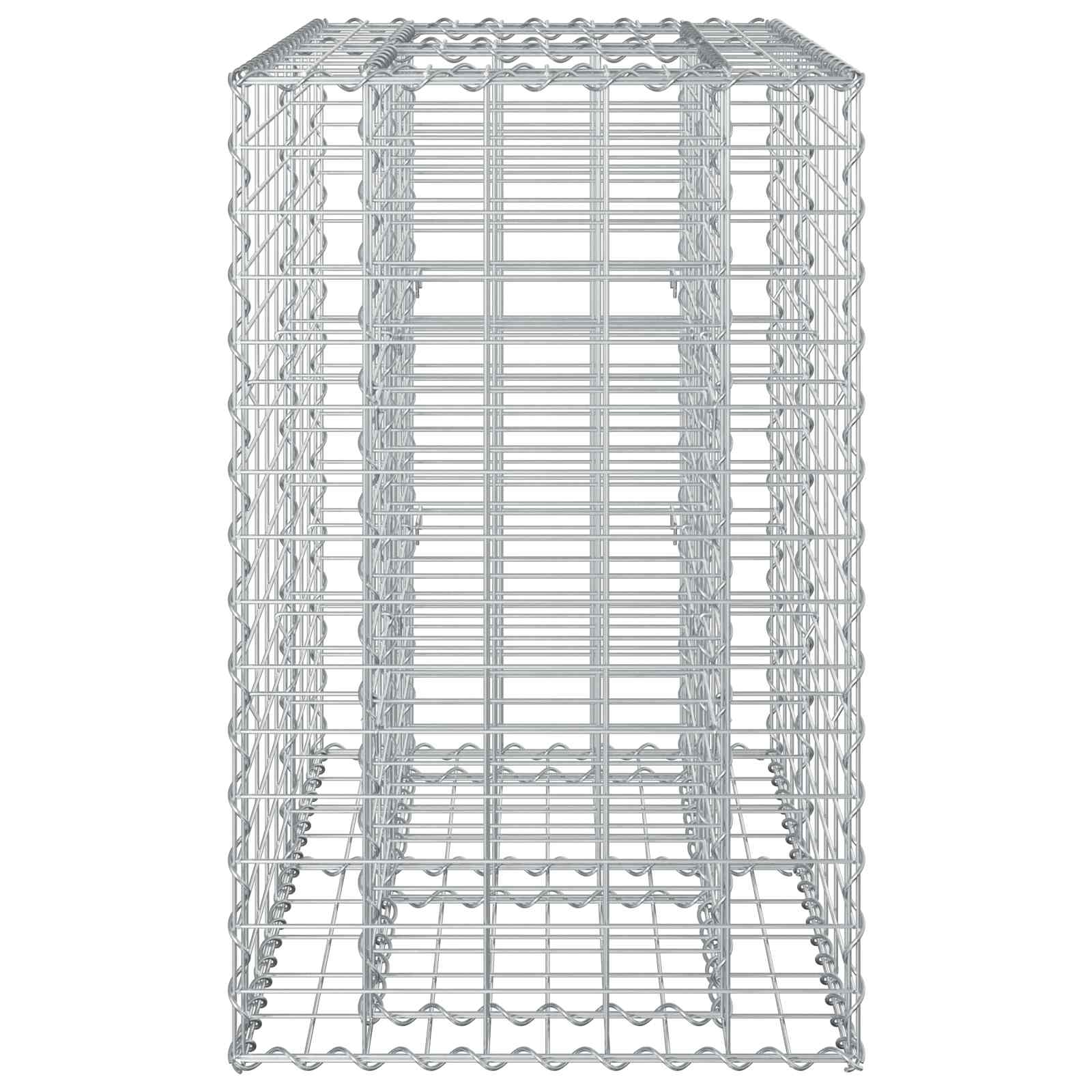 Gabioninė pakelta lova Sidabro 90 x 50 x 80 cm Cinkuota plienas