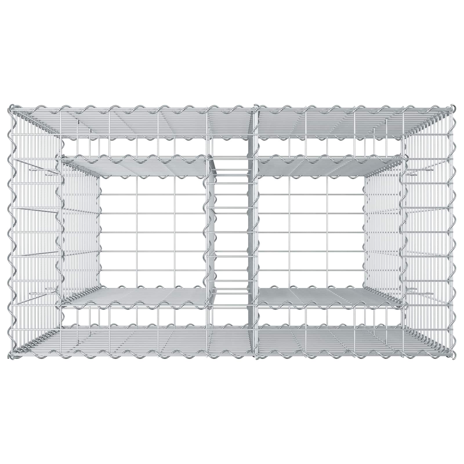 Gabioninė pakelta lova Sidabro 90 x 50 x 80 cm Cinkuota plienas
