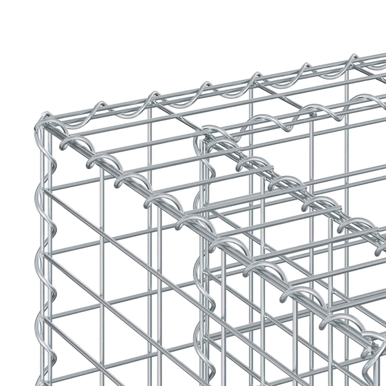 Gabionu paaugstinātā dobe Sudraba 130 x 50 x 80 cm