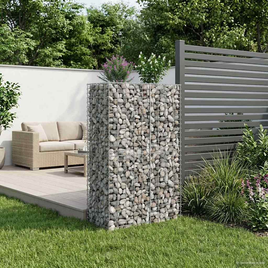 Gabionu paaugstinātā dobe Sudraba 90 x 50 x 150 cm