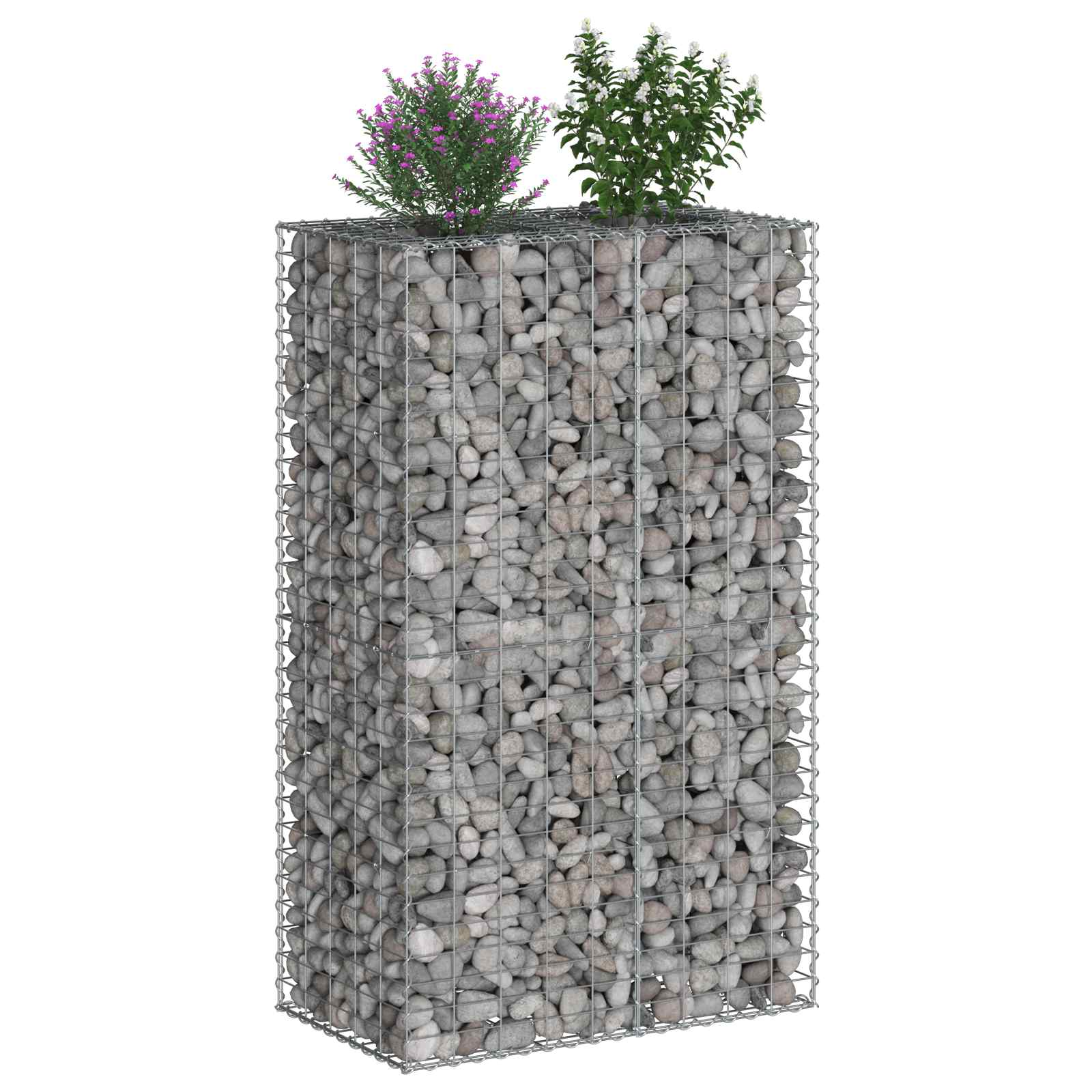 Gabionu paaugstinātā dobe Sudraba 90 x 50 x 150 cm