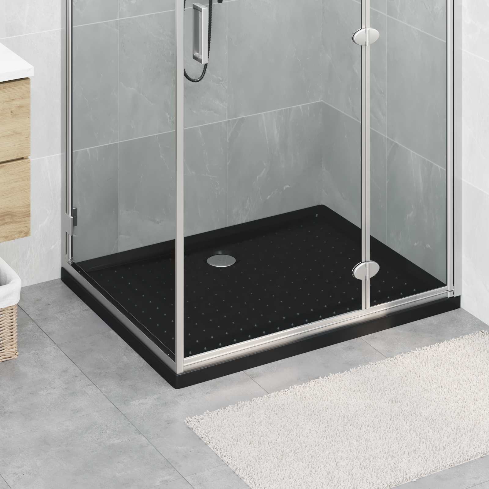 Dušo padėklas su taškais 100 x 80 x 4 cm ABS Juoda