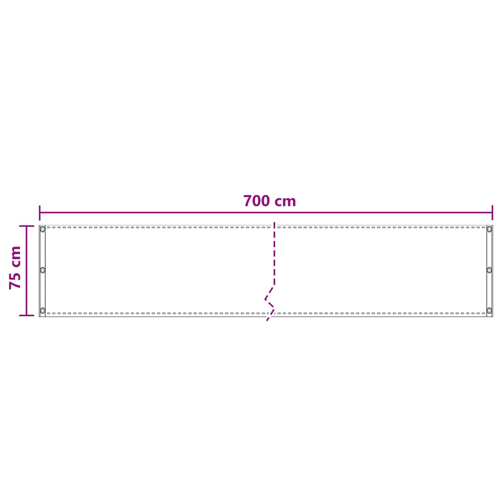 Balkono Ekranas Antracito 75 x 700 cm HDPE ir aliuminis