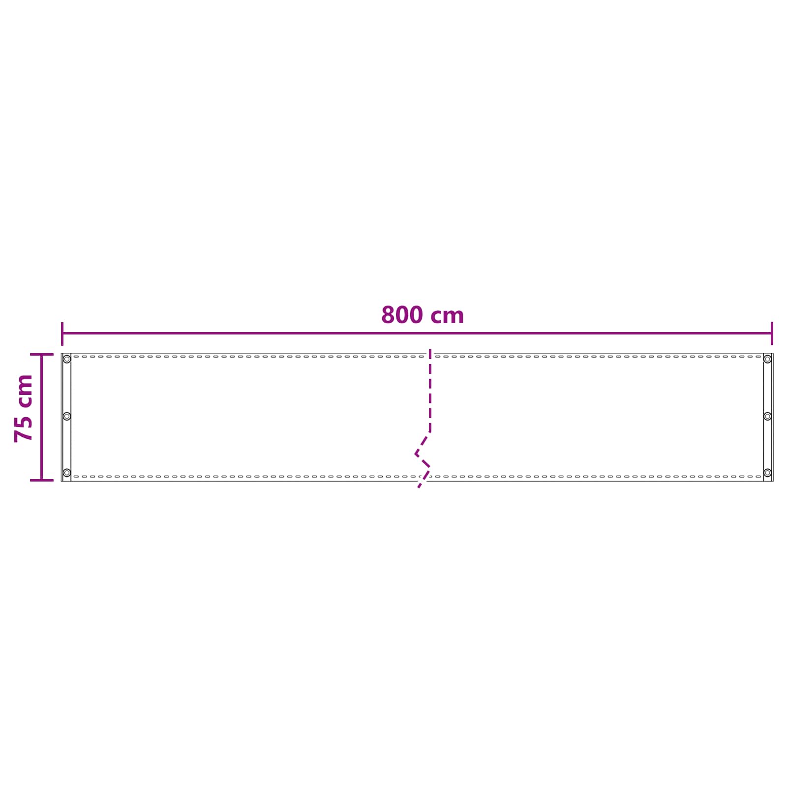 Balkono Ekranas Antracito 75 x 800 cm HDPE ir aliuminis
