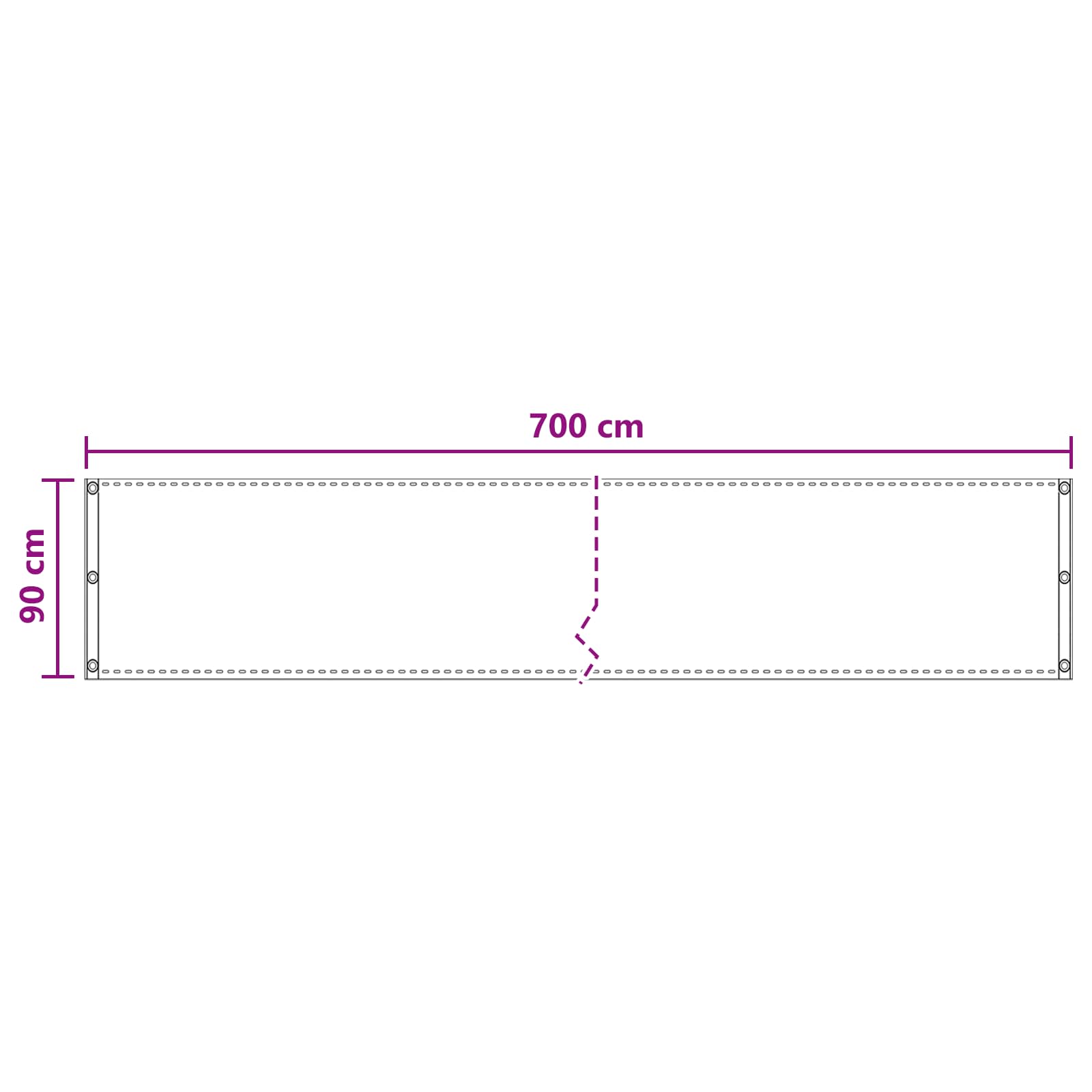 Balkono Ekranas Antracito 90 x 700 cm HDPE ir aliuminis