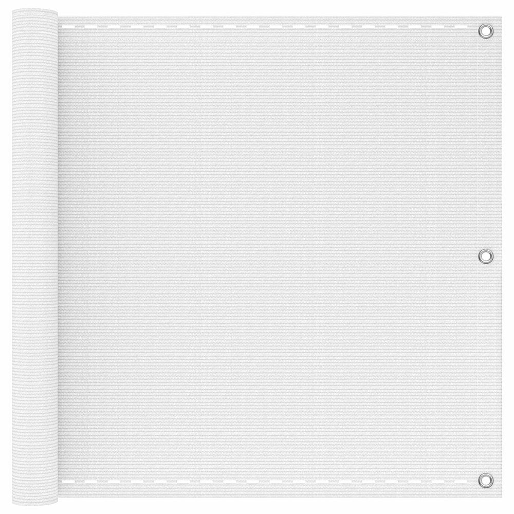 Balkono Ekranas Balta 75 x 1200 cm HDPE ir aliuminis
