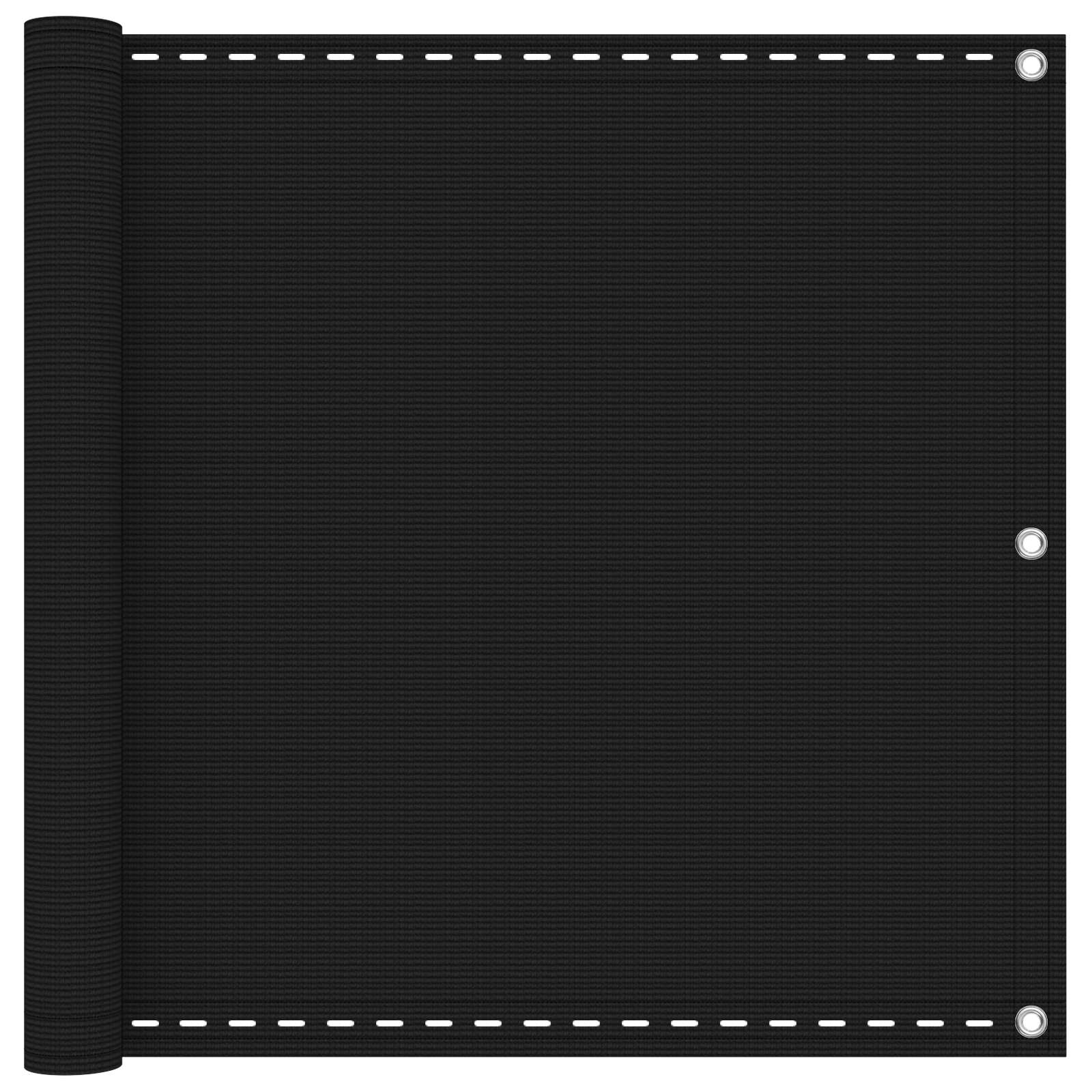 Balkono Ekranas Juoda 90 x 700 cm HDPE ir aliuminis