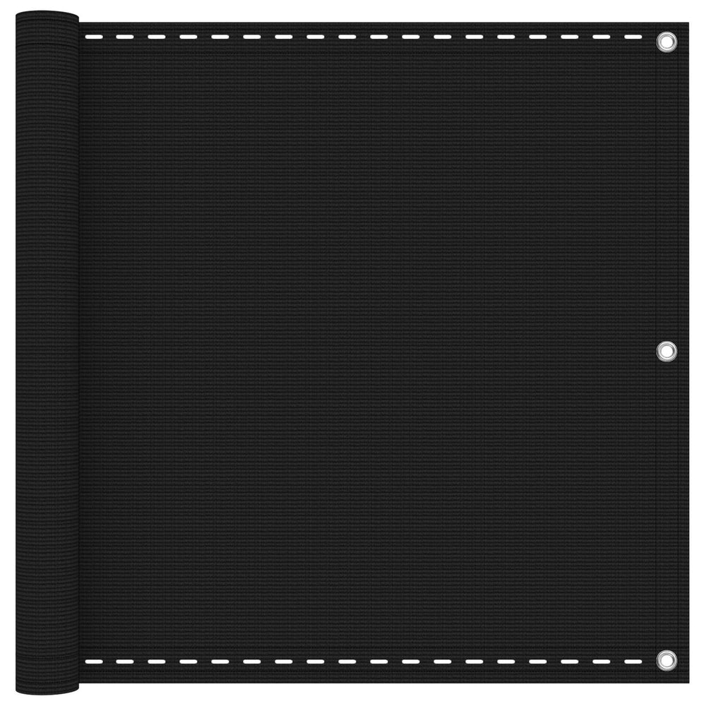 Balkono Ekranas Juoda 120 x 800 cm HDPE ir aliuminis