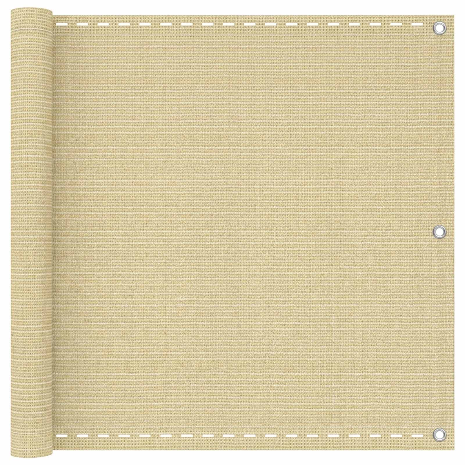 Balkono Ekranas Smėlio 90 x 700 cm HDPE ir aliuminis