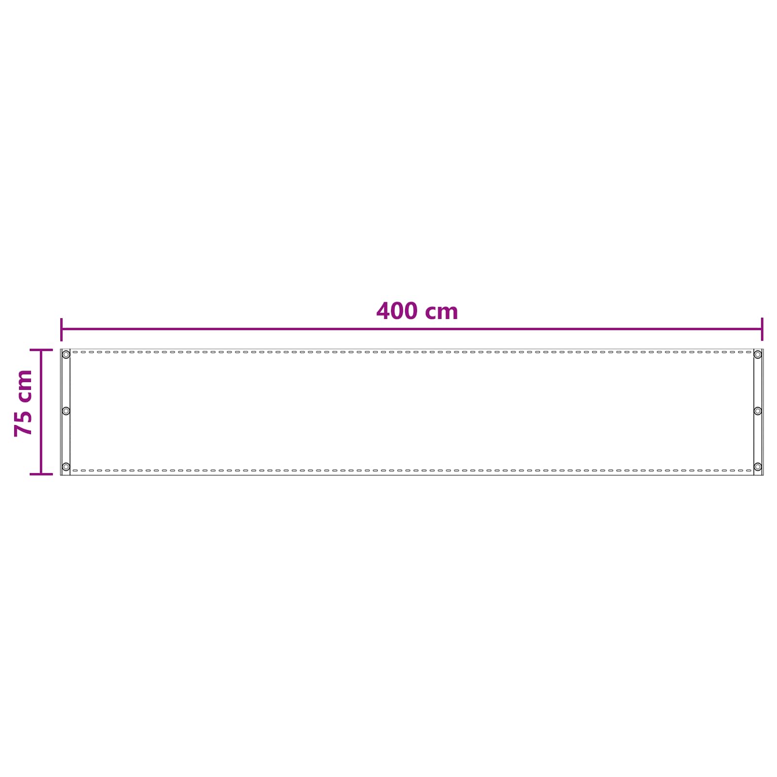 Balkono Ekranas Smėlio 75 x 400 cm HDPE ir aliuminis