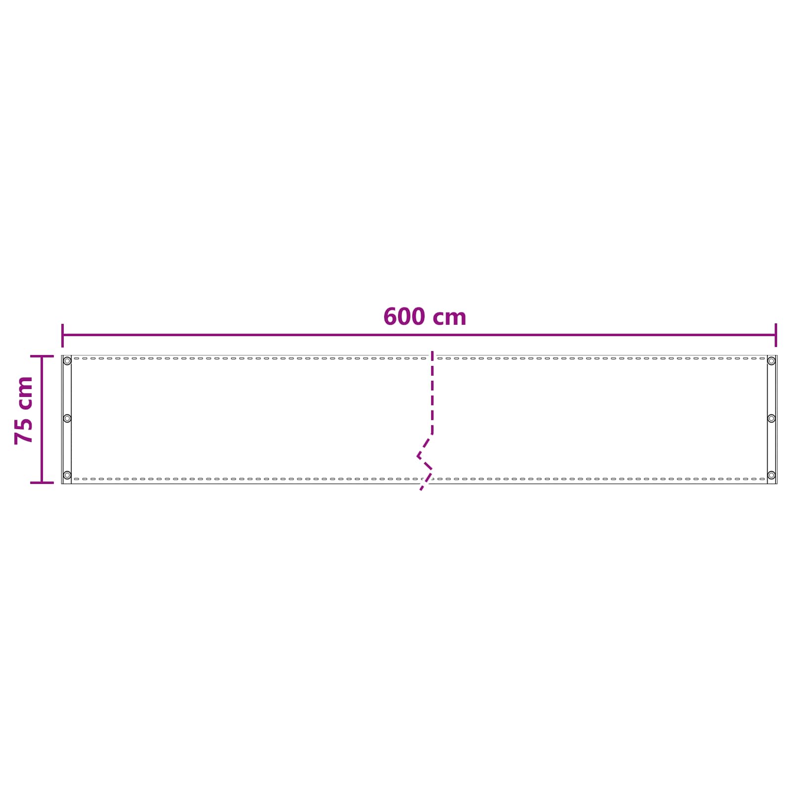 Balkono Ekranas Smėlio 75 x 600 cm HDPE ir aliuminis