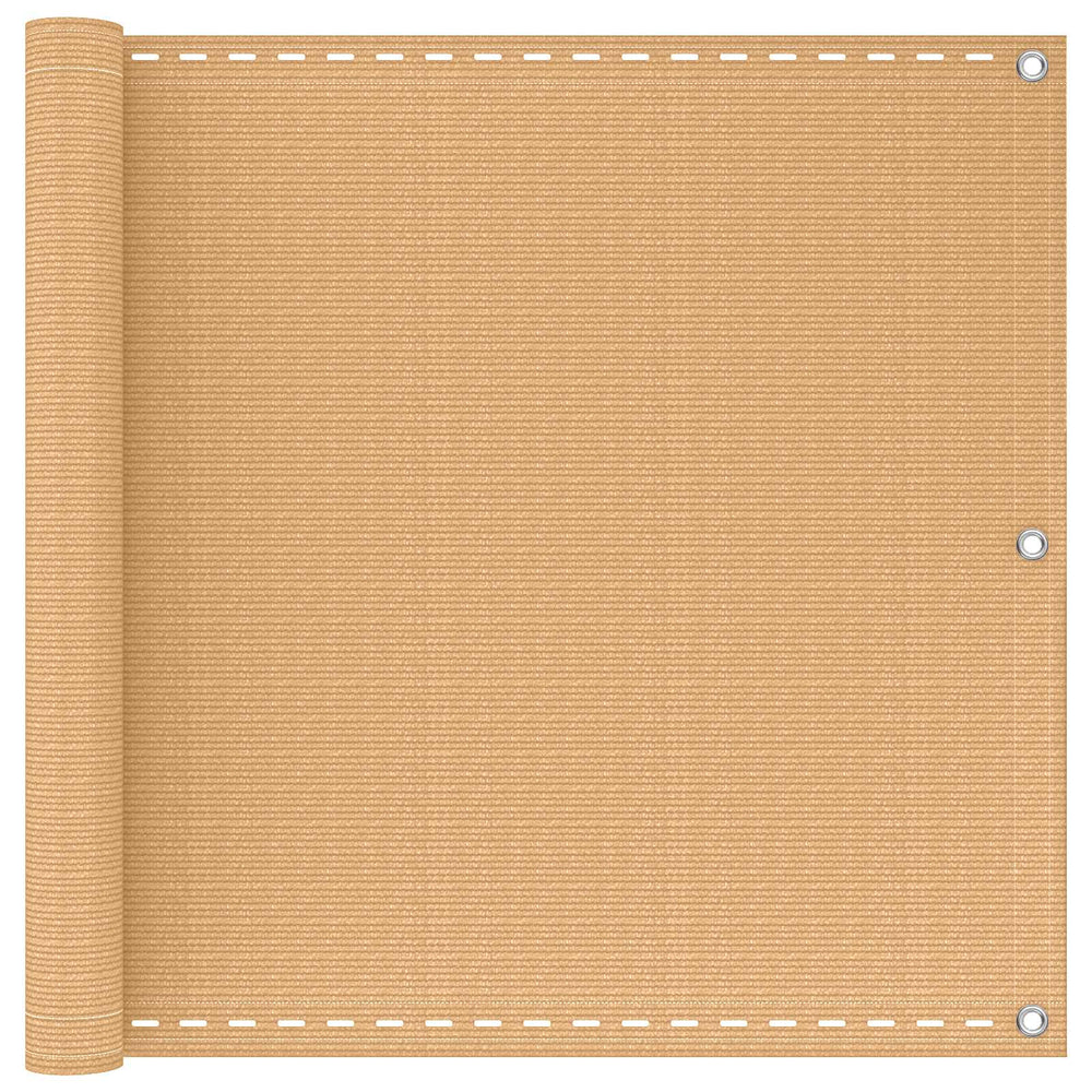 Balkono Ekranas Smėlio 75 x 1200 cm HDPE ir aliuminis