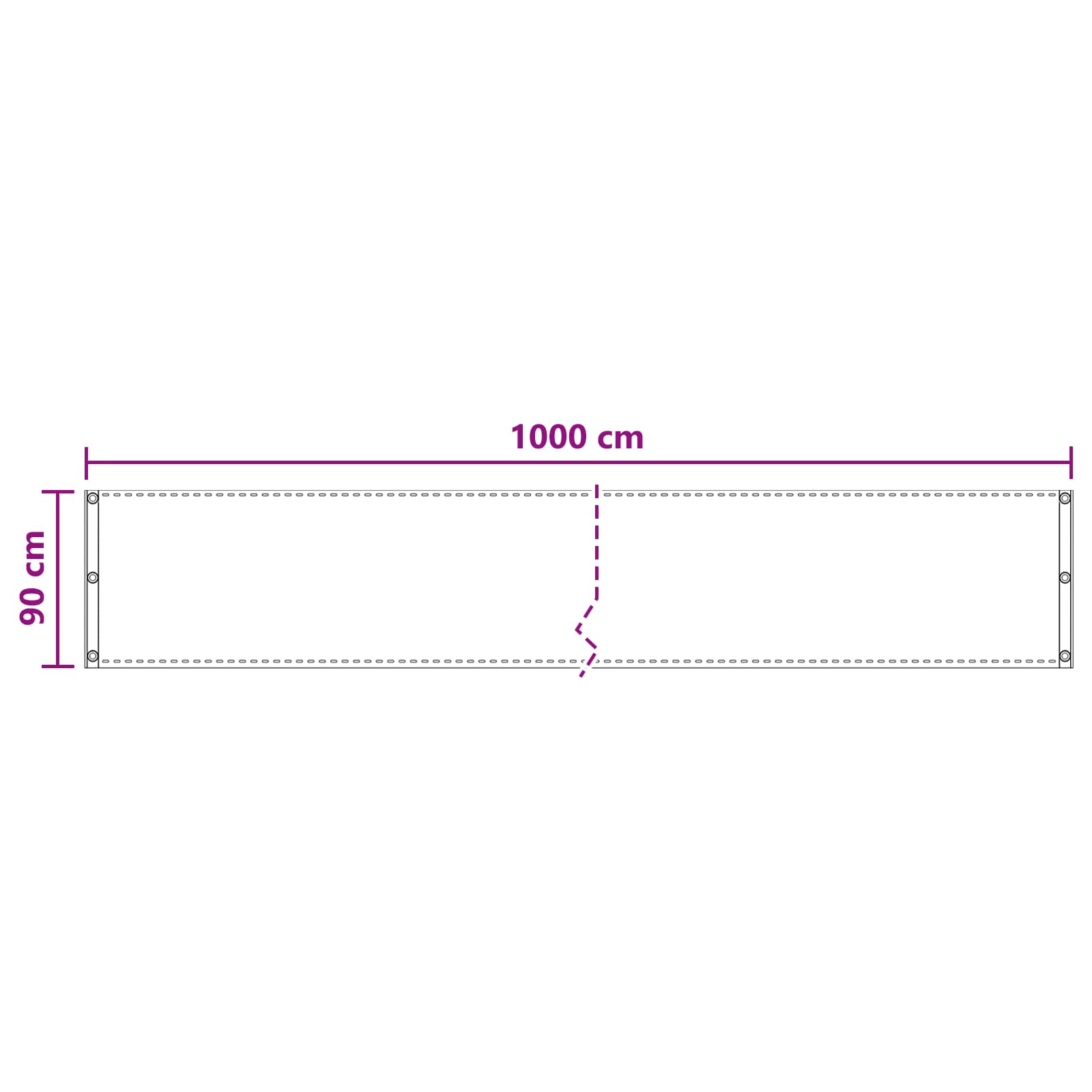 Balkono Ekranas Smėlio 90 x 1000 cm HDPE ir aliuminis