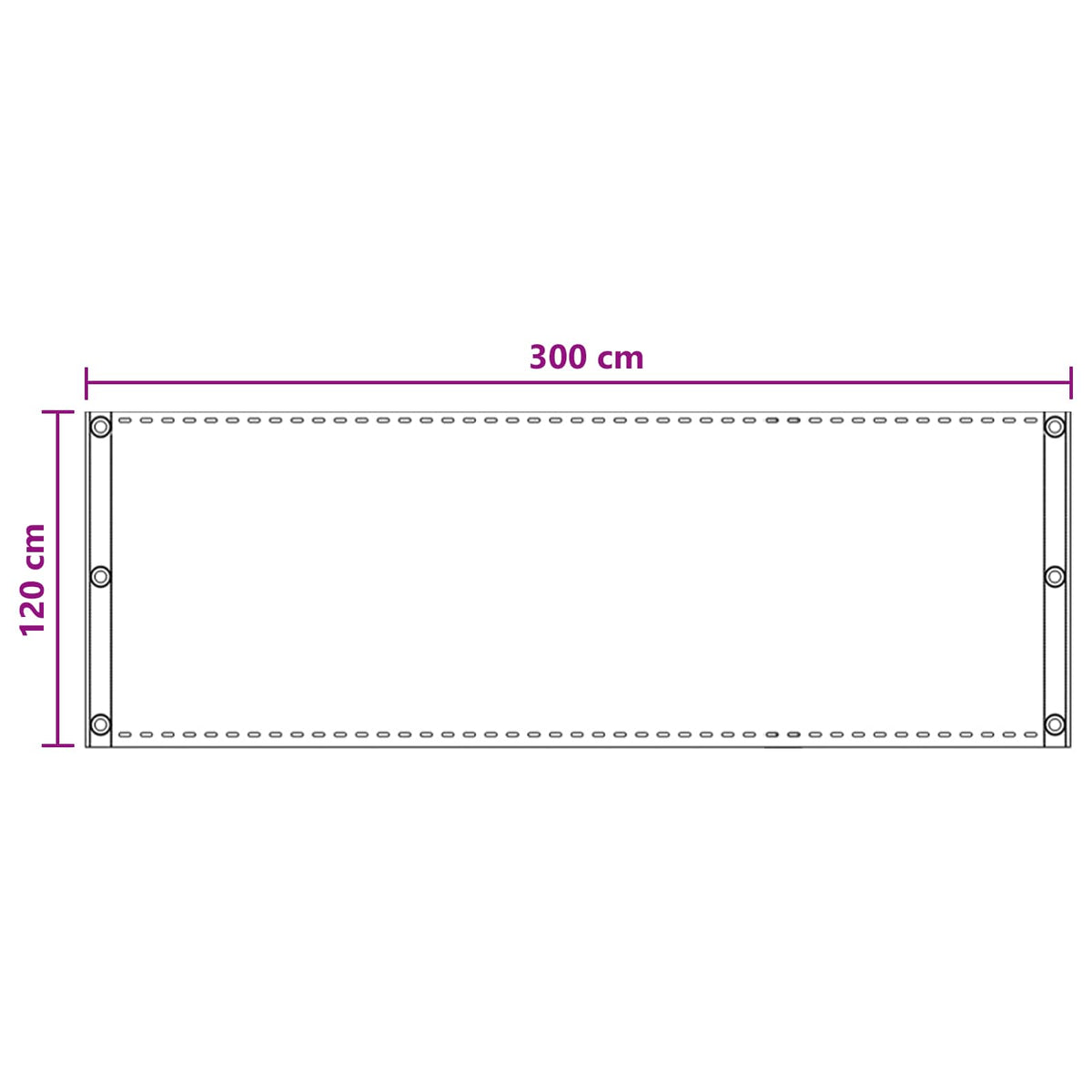 Balkono Ekranas Smėlio 120 x 300 cm HDPE ir aliuminis