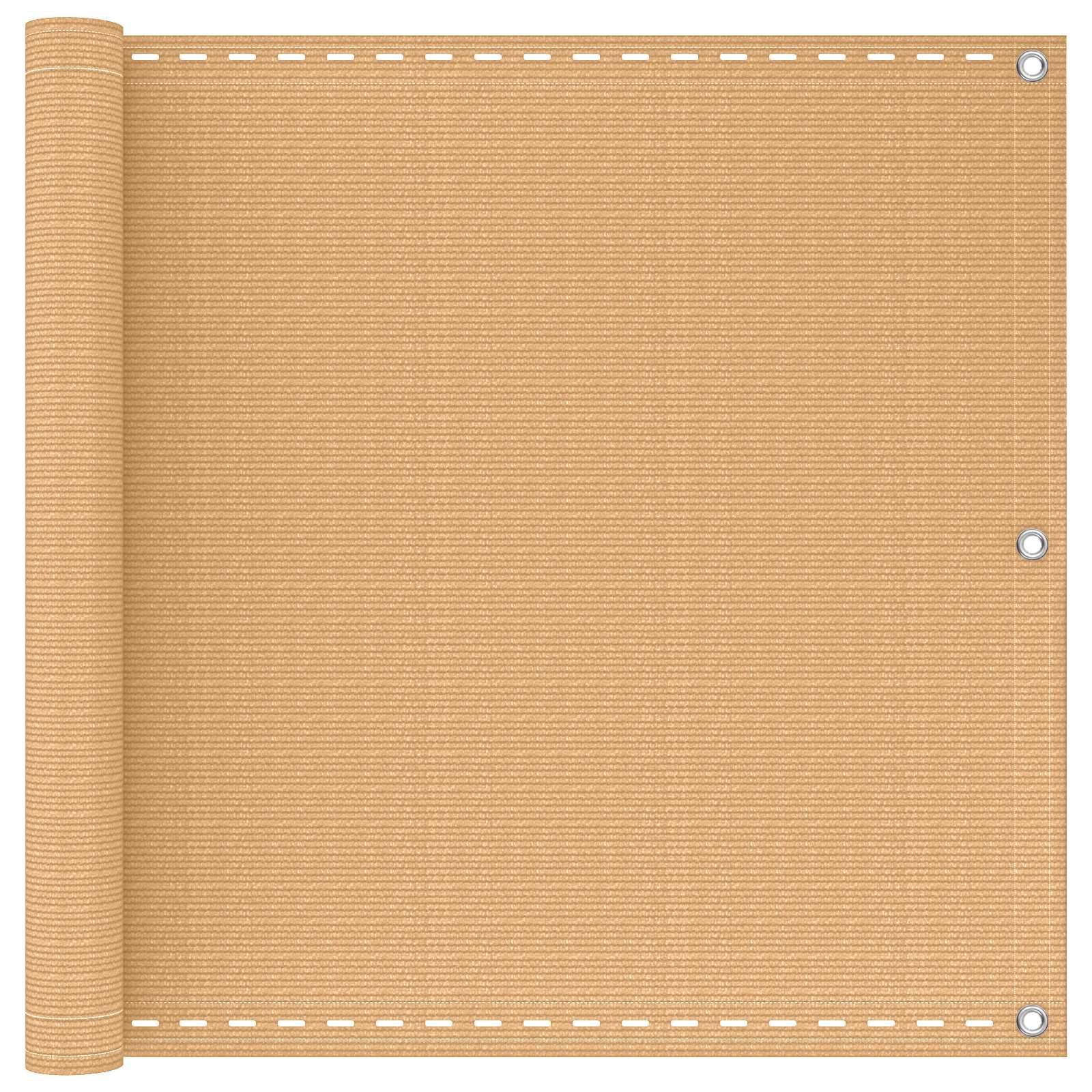 Balkono Ekranas Smėlio 120 x 500 cm HDPE ir aliuminis