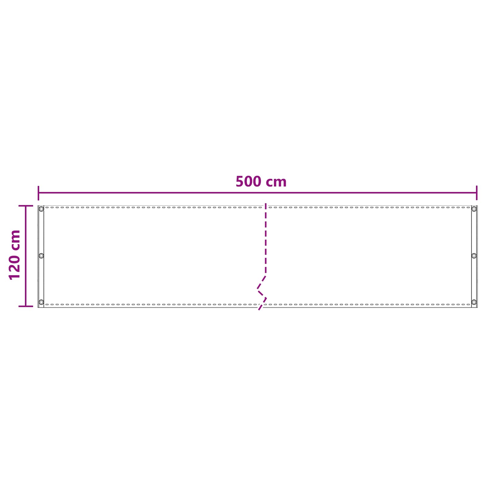 Balkono Ekranas Smėlio 120 x 500 cm HDPE ir aliuminis